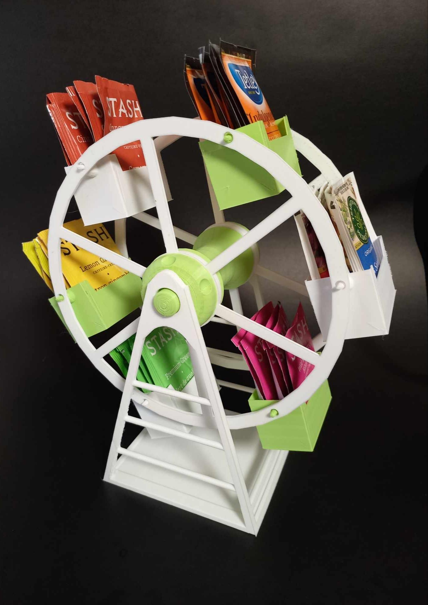 Teabag Ferris Wheel (The Teabagger) - Easy to print - Easy to assemble 3d model