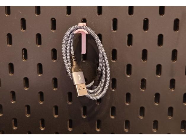Simple cable older insert for ikea Skadis 3d model