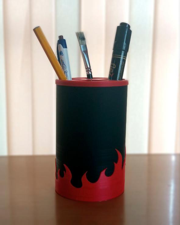 Pencil Cup - Fire 3d model