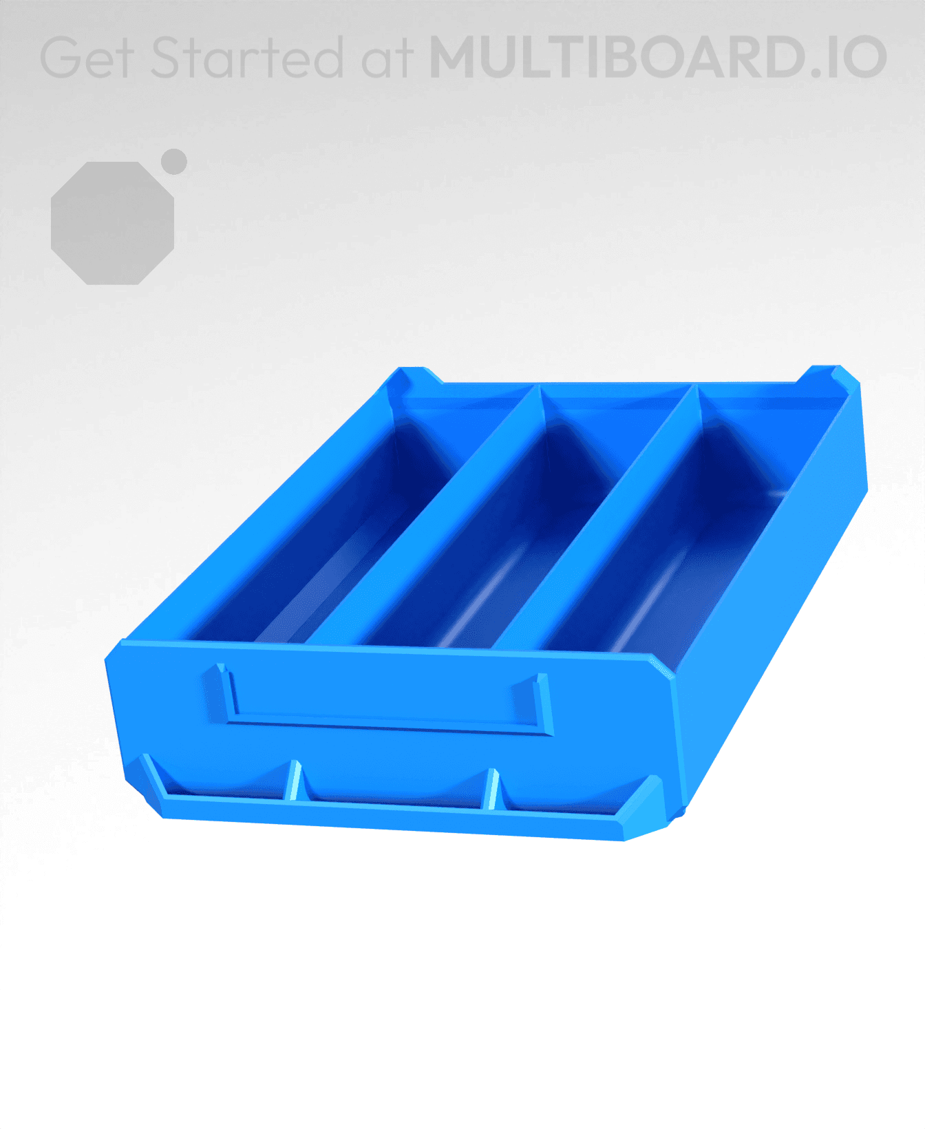 3x1x4-Deep - Linear Divided - Multibin Simple Drawer 3d model