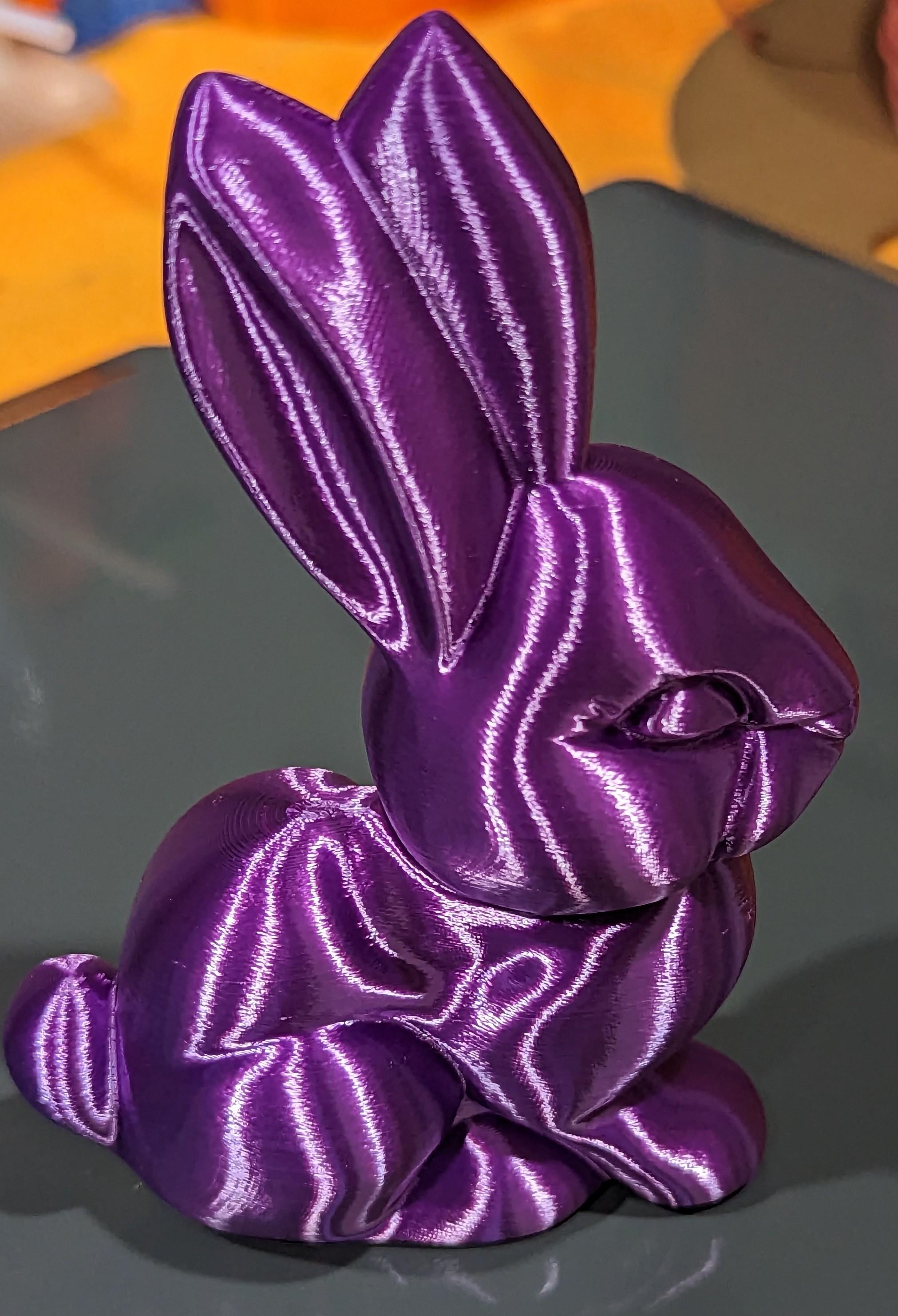 Chocolate Bunny -(No Supports) - Printed on Bambu Lab X1C @1.2 layer height with Inland Purple Silk - 3d model