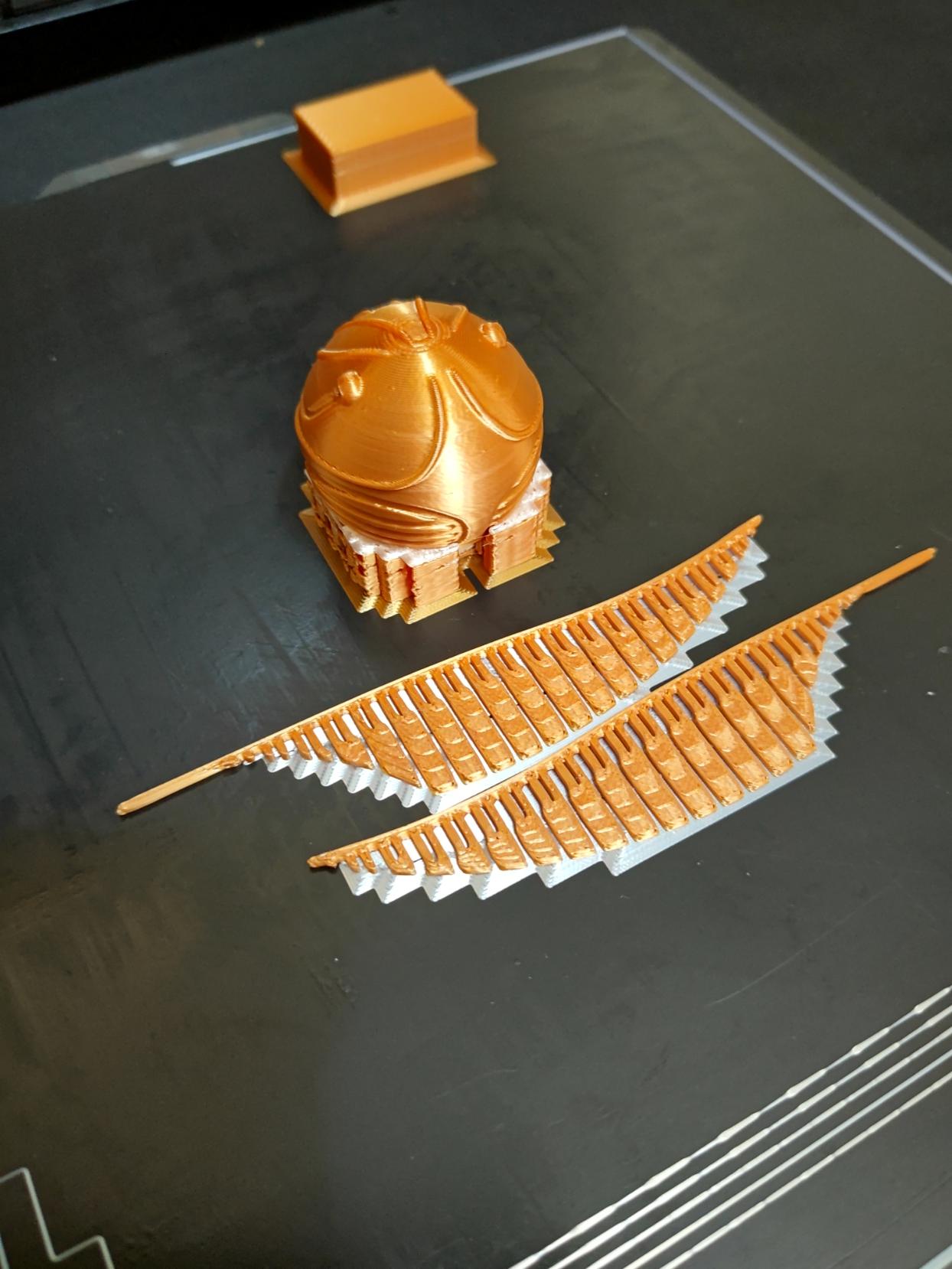 Golden Snitch  - Thanks for the model, loved the electroplating video!  Had to make my own, used the bambu lab interface material as the support which worked really well and allowed me to print the wings flat.  Painted it later in gold and silver :-) - 3d model