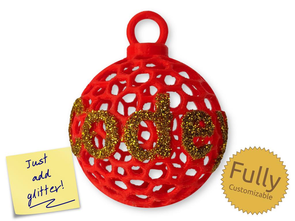Personalised Voronoi Sphere Christmas Bauble Decoration 3d model