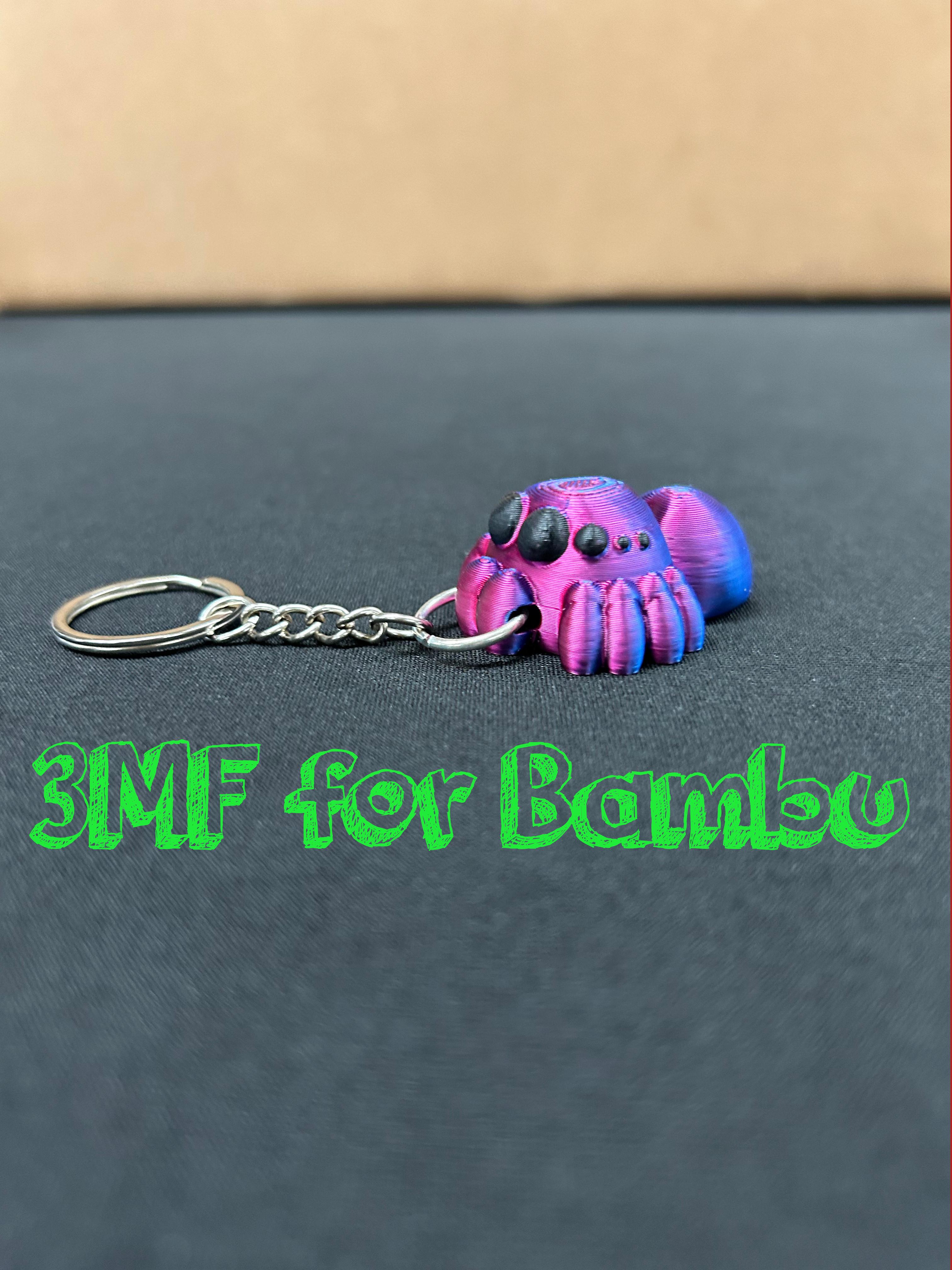 Smooth Spider front keychain painted 3d model