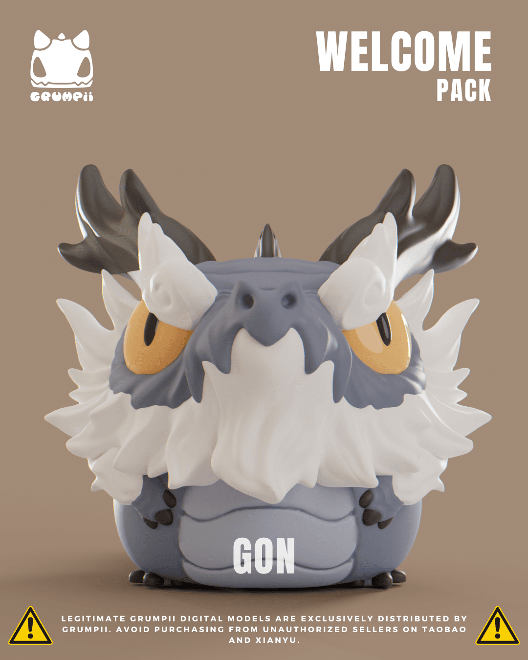 Grumpii 3D Printable Art Toy - Welcome Pack 3d model