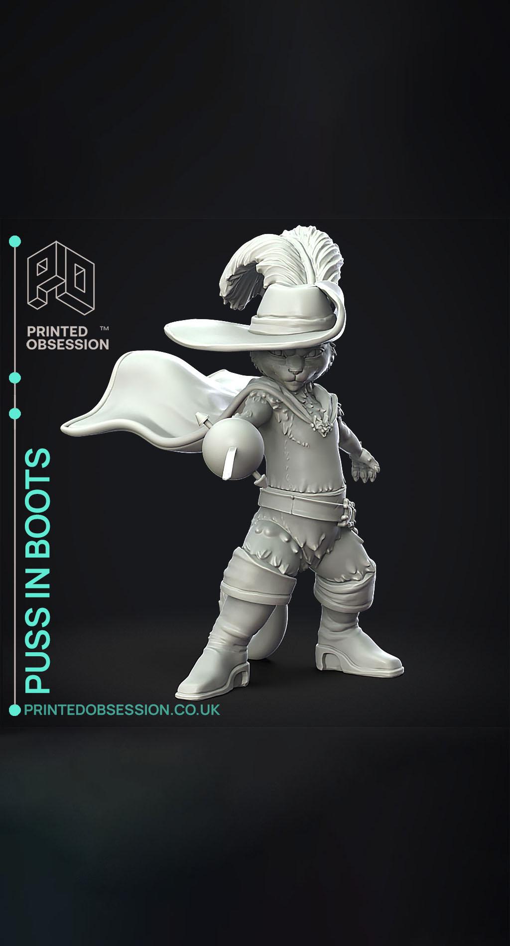 Puss in Boots - Tabaxi Caravan - PRESUPPORTED - Illustrated and Stats - 32mm scale			 3d model