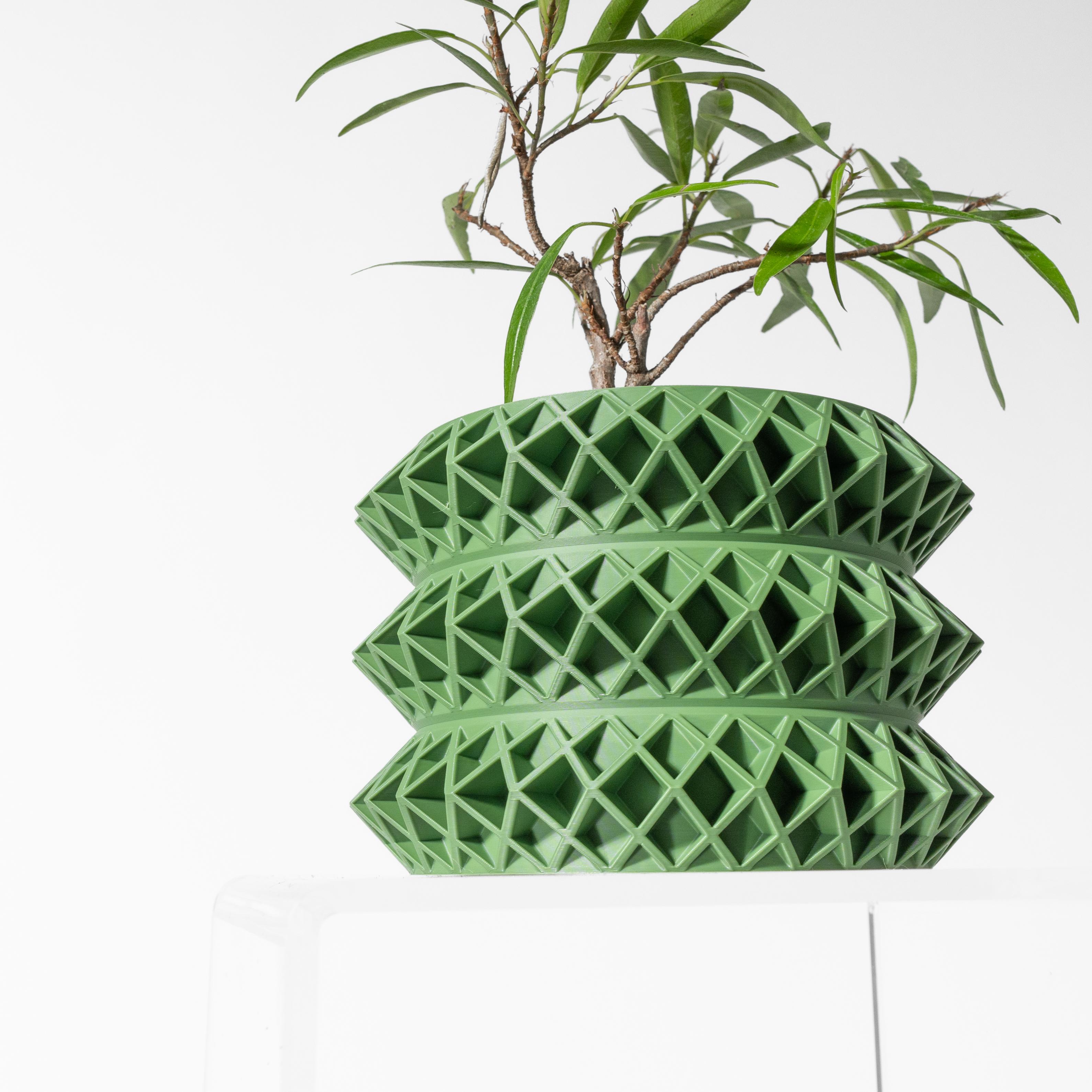 The Tomo Planter Pot with Drainage Tray & Stand: Modern and Unique Home Decor for Plants 3d model