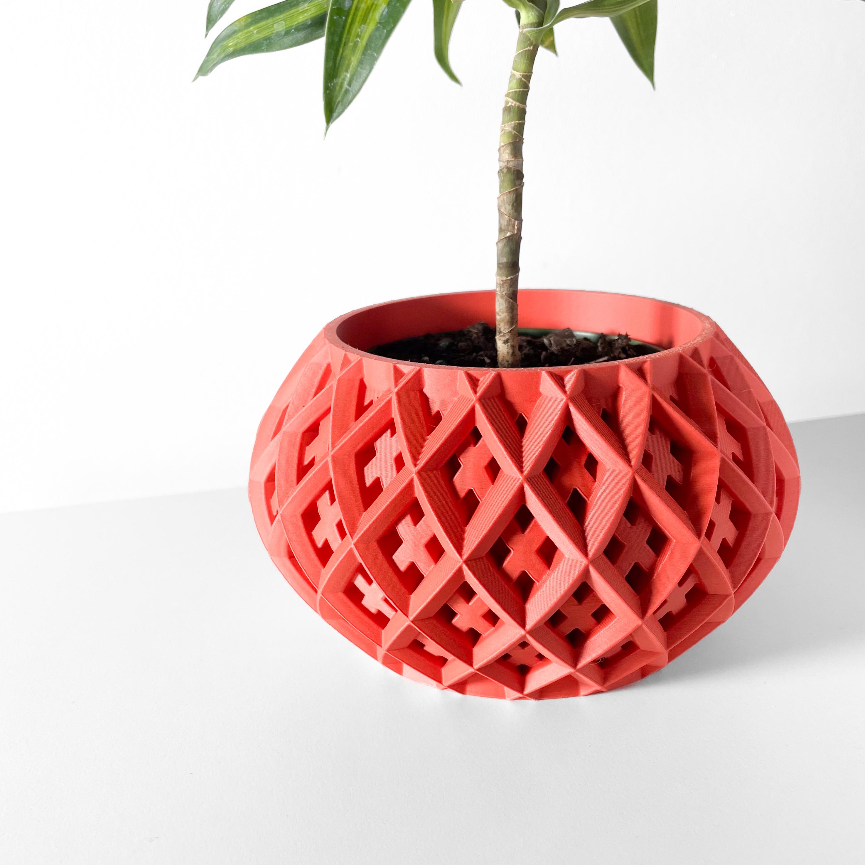 The Rokio Planter Pot with Drainage Tray & Stand: Modern and Unique Home Decor for Plants 3d model