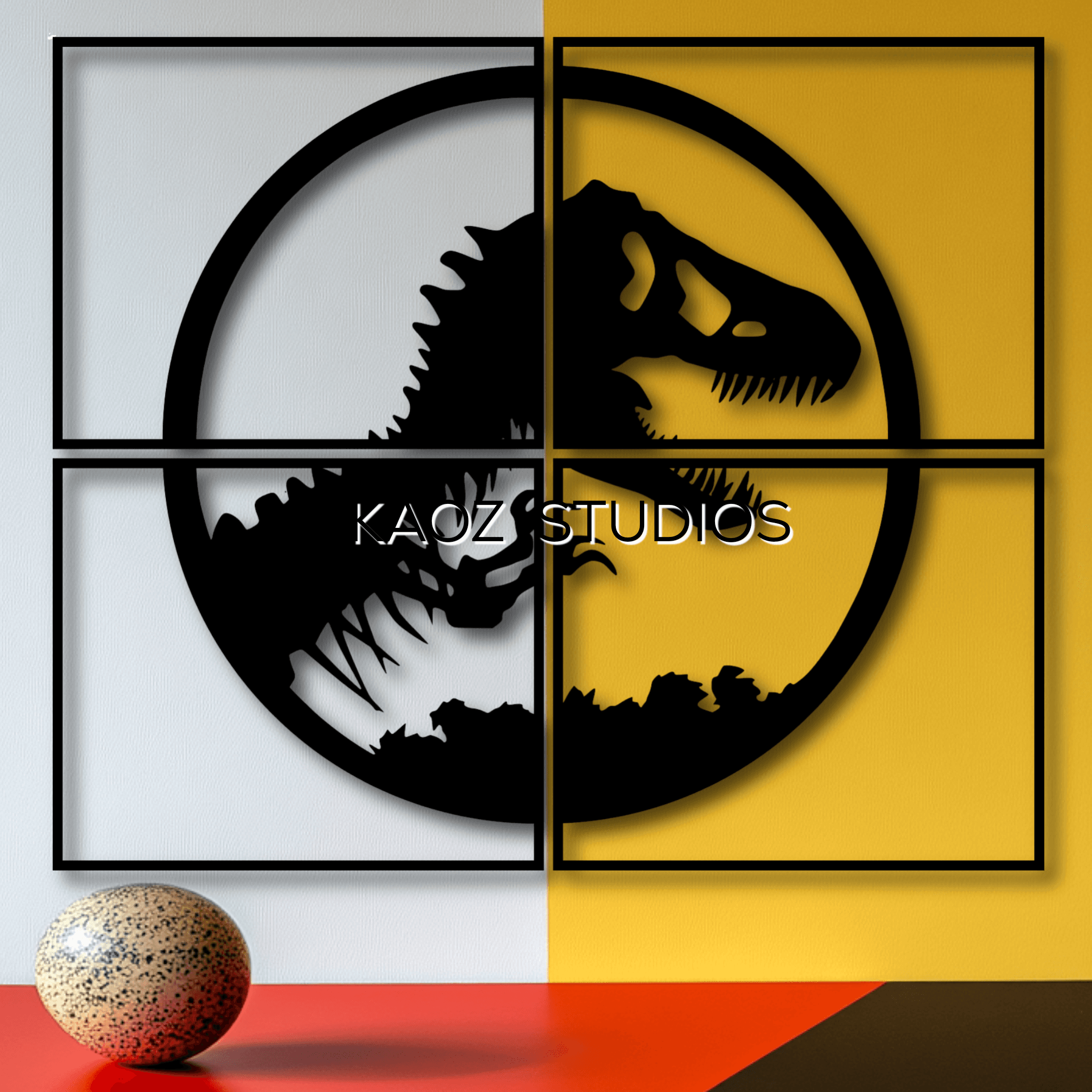 EXTRA LARGE Jurassic Park Logo Wall Art Dinosaur wall decor 3d model