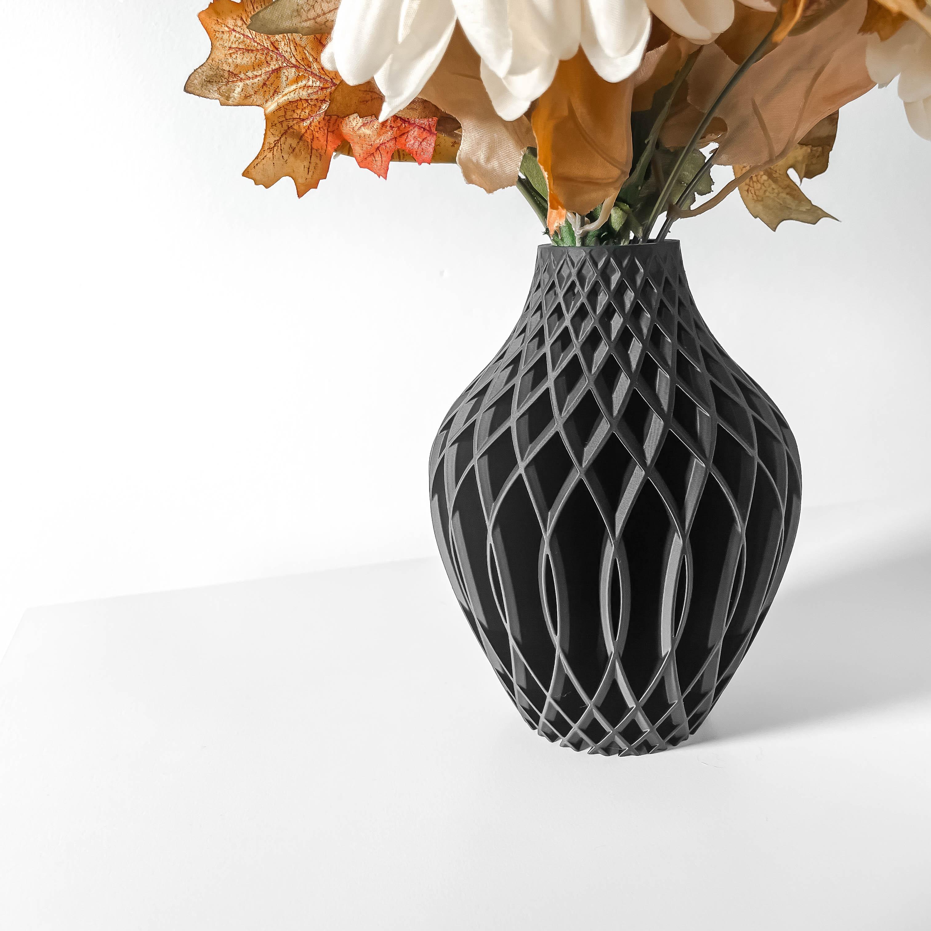 The Vika Vase, Modern and Unique Home Decor for Dried and Preserved Flower Arrangement  | STL File 3d model