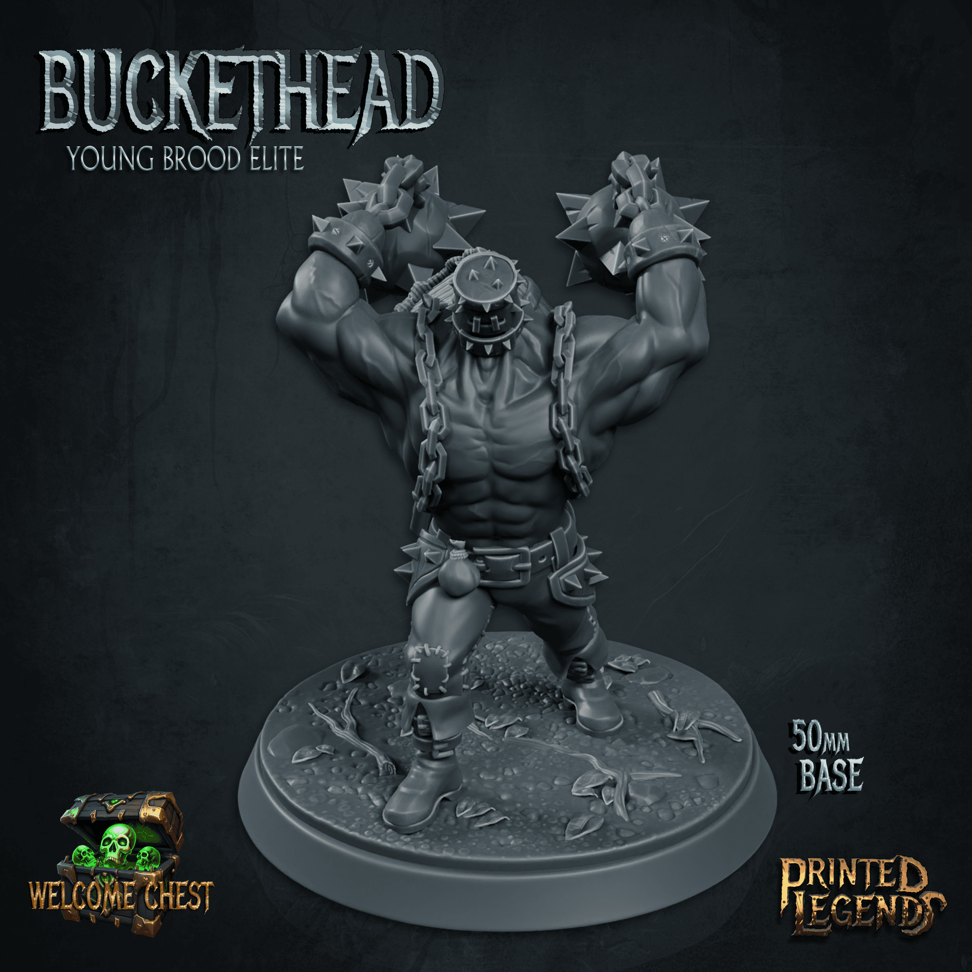 Buckethead 04 (50mm Base) 3d model