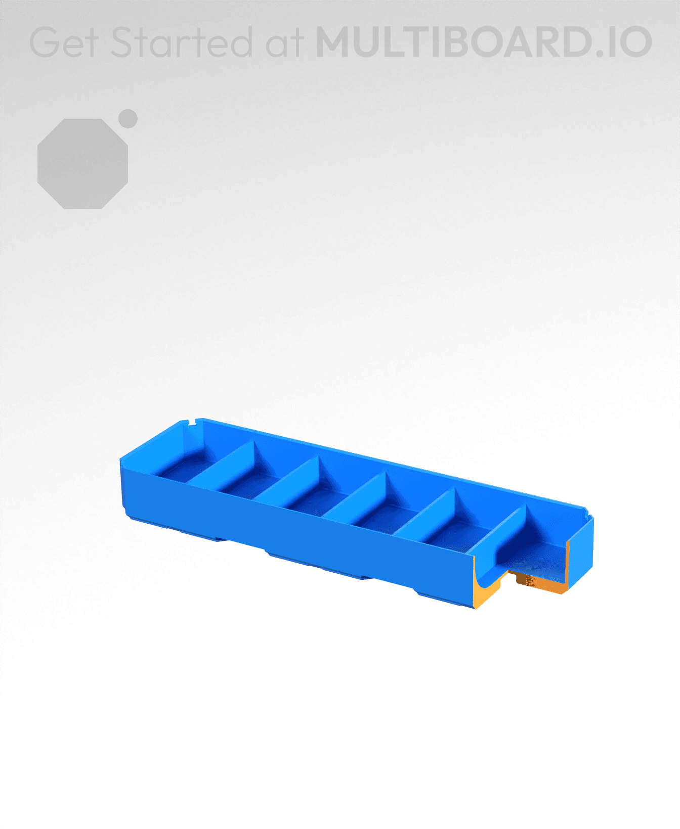 3x1x0.5 - Curved - Double Divided Bin - Multibin Insert 3d model