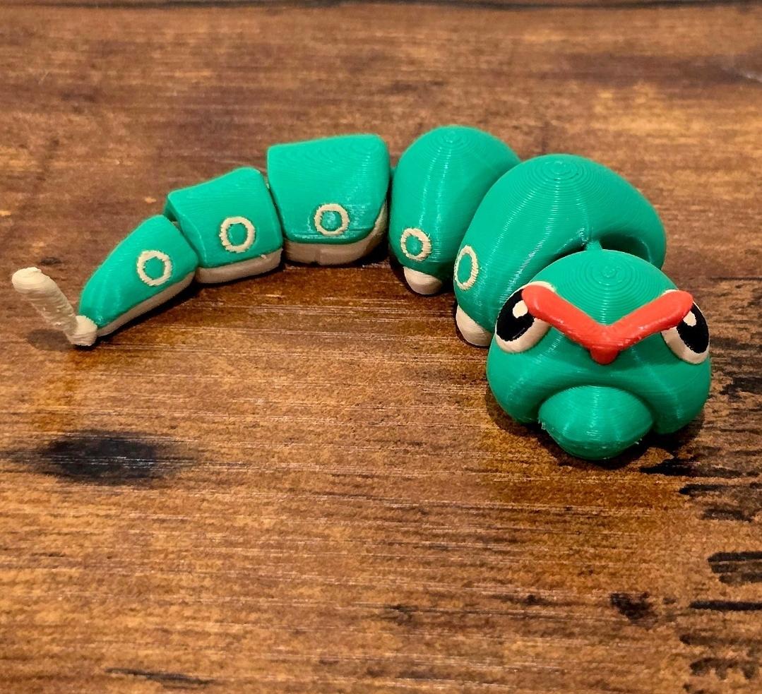 Caterpie Pokemon Articulating - Print in Place 3d model