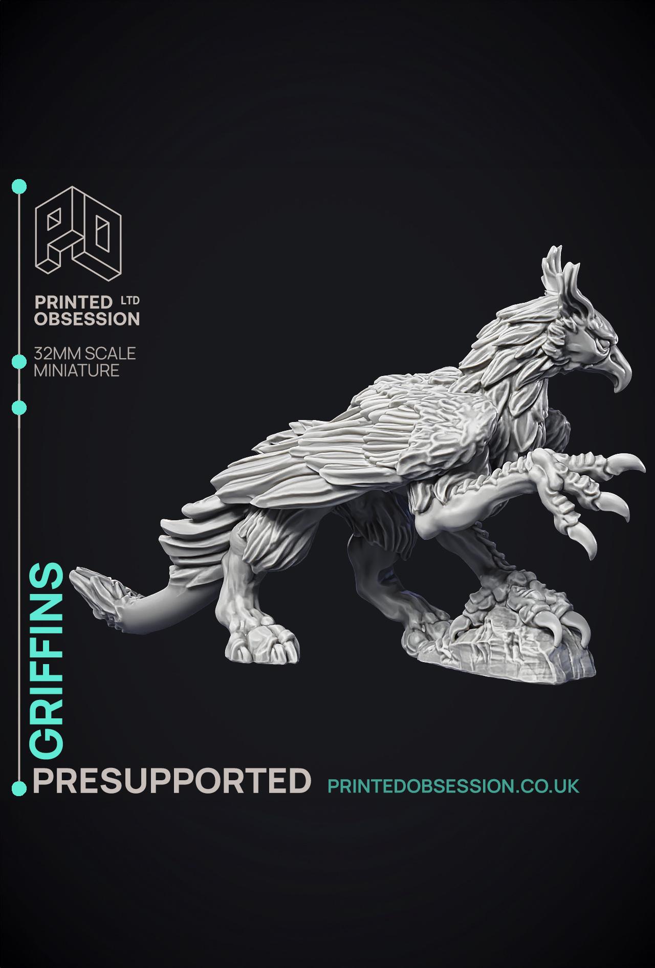 Griffins - 2 Models - PRESUPPORTED- Heaven Hath no Fury - 32mm scale  3d model