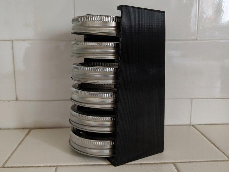 Mason Jar Lid Rack 3d model