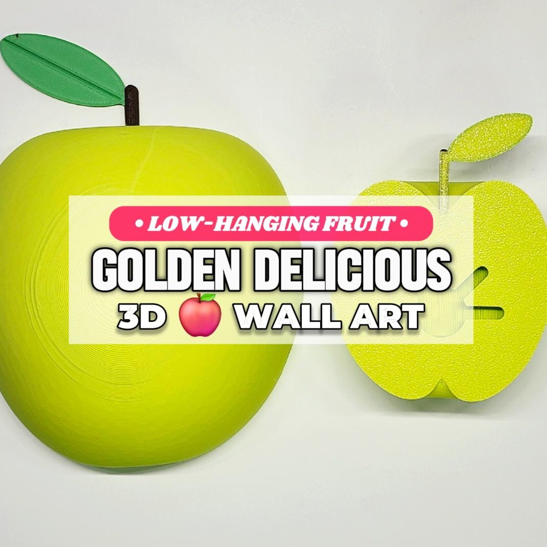 Jumbo Golden Delicious Apple Decorative Pop-Out 3D Wall Art :: The 'Low-Hanging Fruit' Collection 3d model