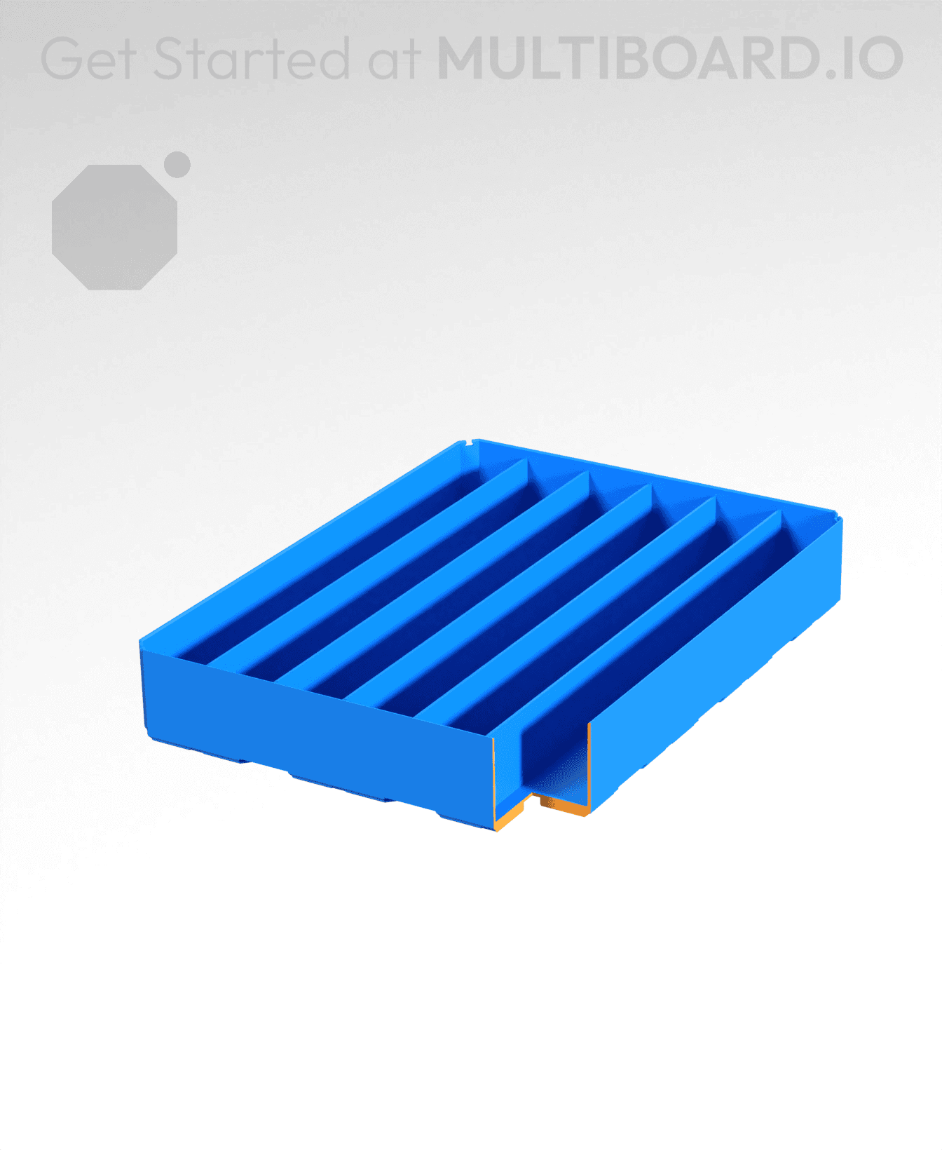 3x4x0.75 - Double Divided Bin - Multibin Insert 3d model