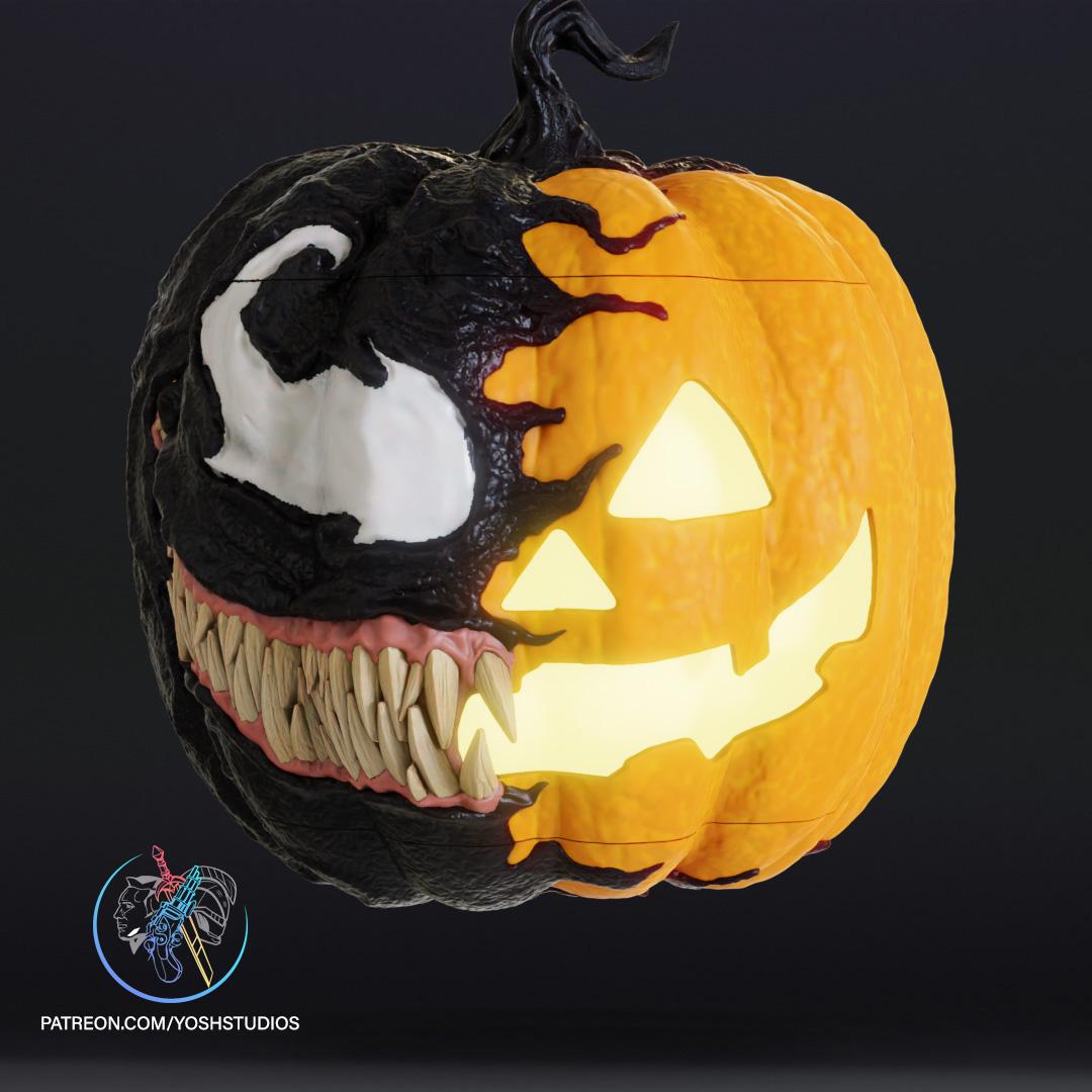 Wearable Venom Pumkin Head 3D Print File STL 3d model