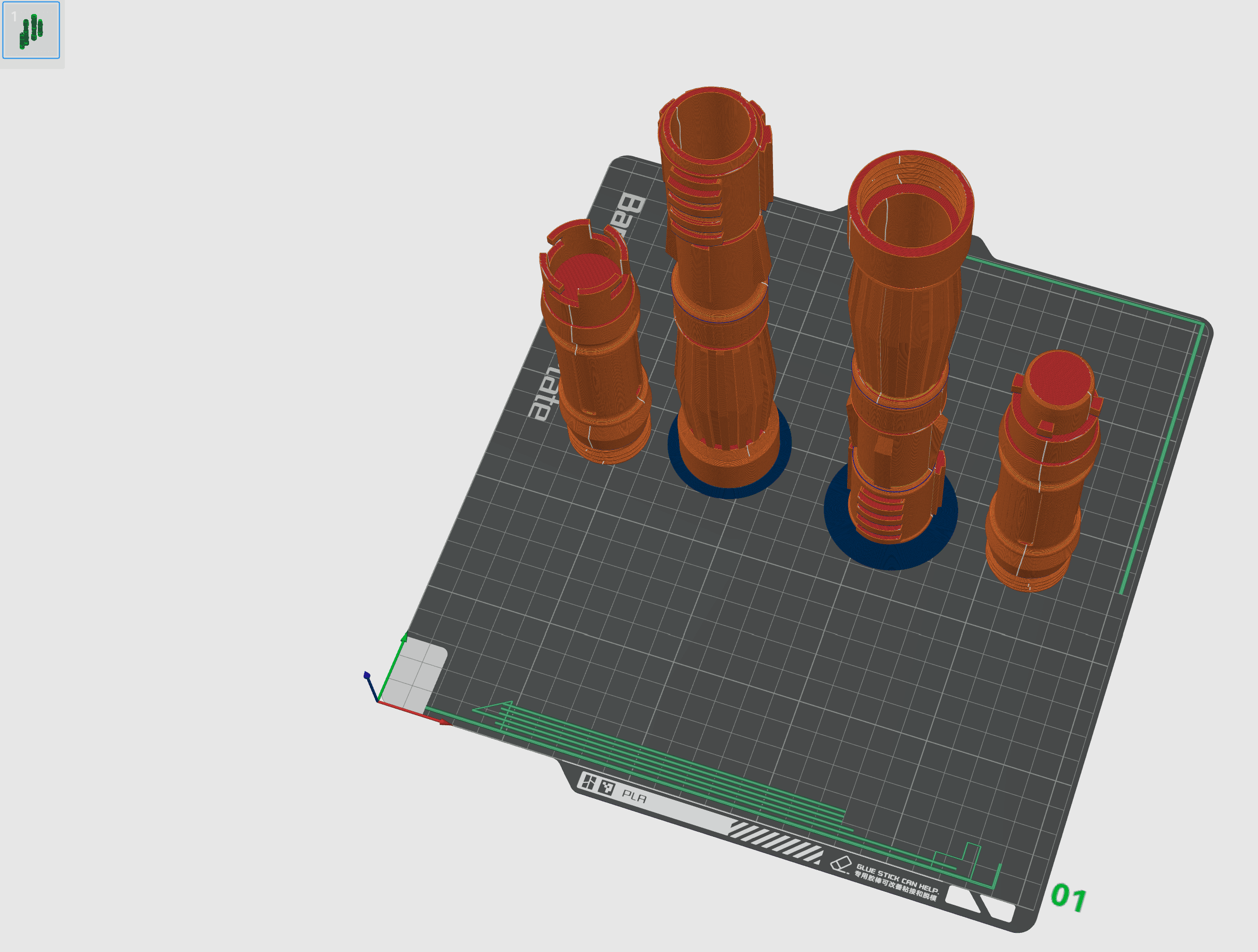 Print in Place Connecting Double Lightsaber 10 3d model