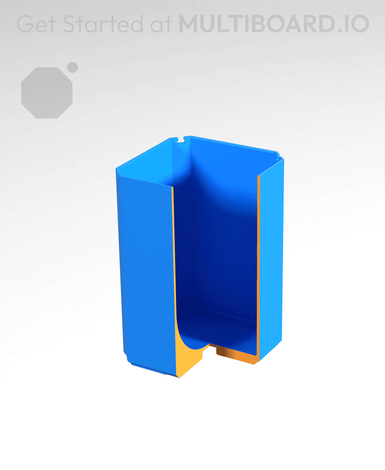 1x1x1.5 - Curved Bin - Multibin Insert 3d model