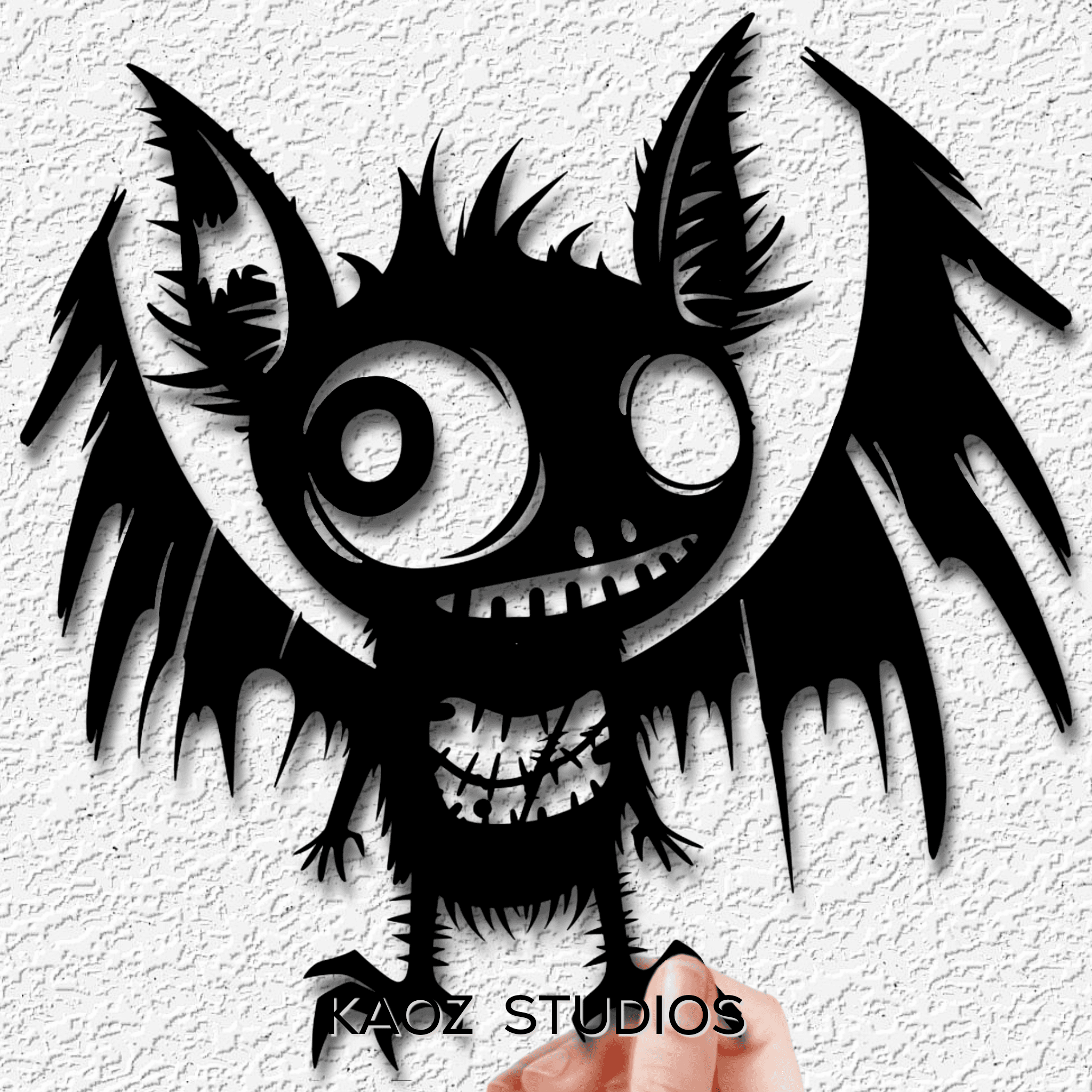 voodoo bat wall art halloween wall decor party decoration 3d model