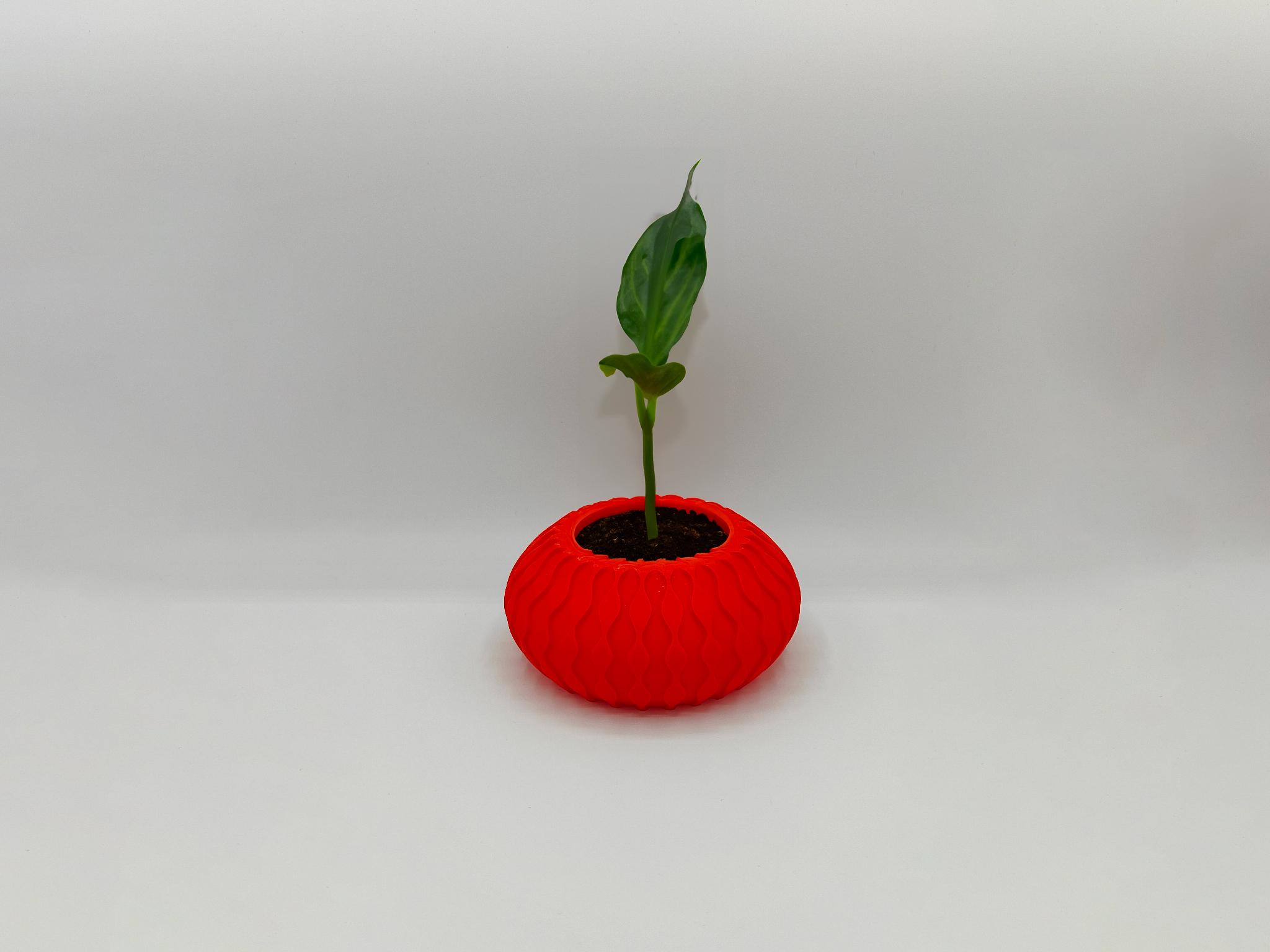 Red Waves - Planter pot 3d model