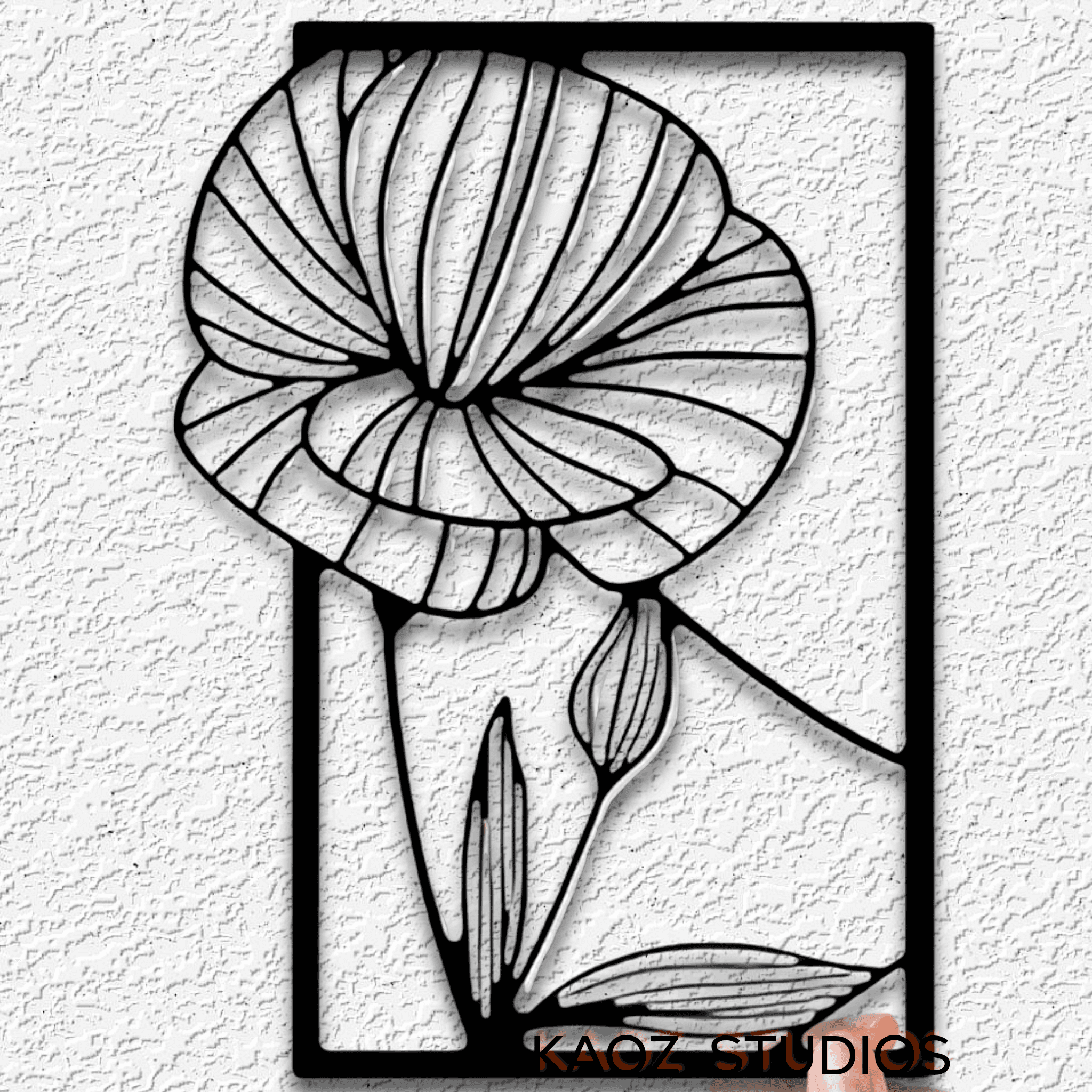 flower panel 1 of 4 wall art panoramic flowers wall decor scenery 3d model