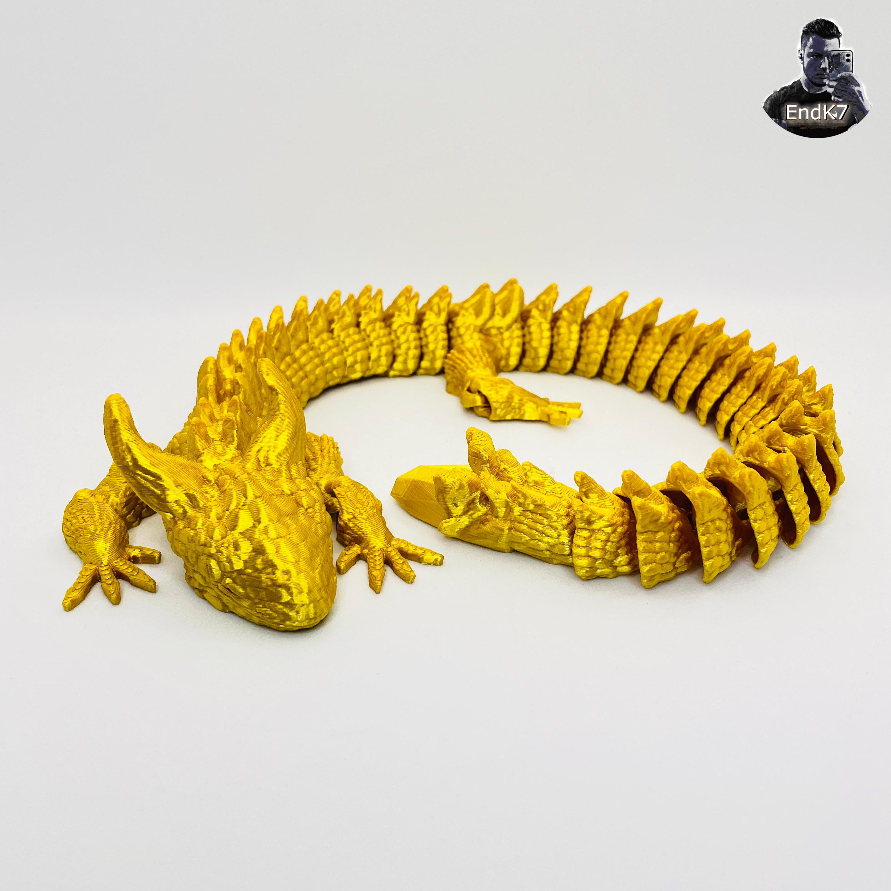 Diabolical Dragon Snake - Articluated - Print in Place - No Supports - Flexi 3d model