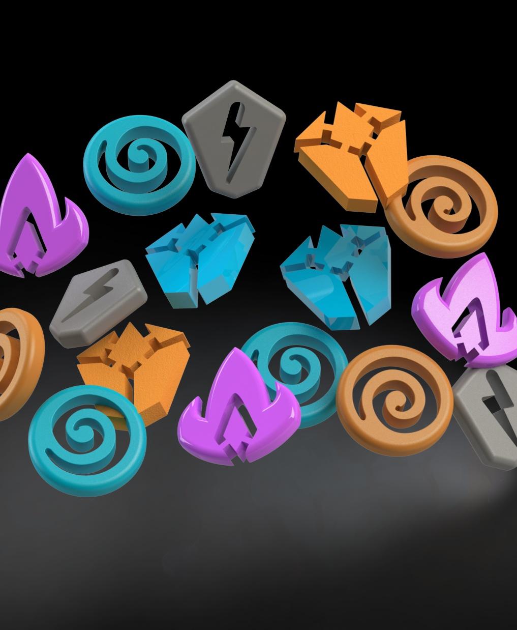 Tokens for the board game Casting Shadows - Tokens for the board game Casting Shadows - 3d model