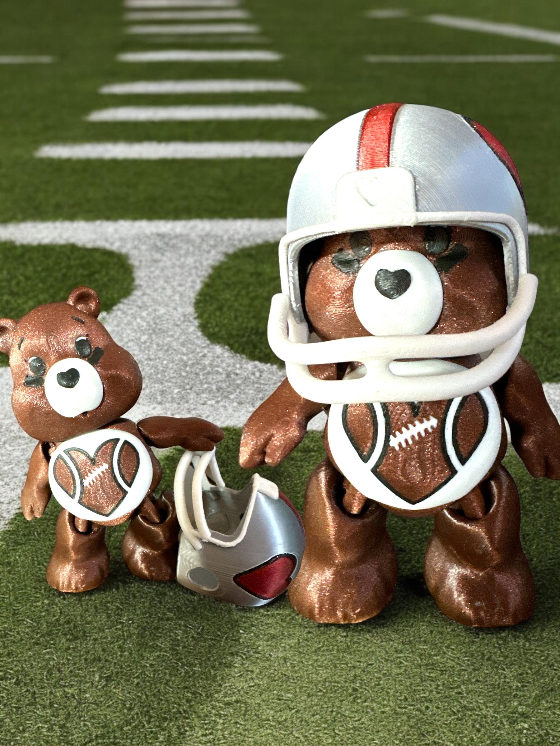 Lot's Of FootBall, Care Bear! Football Lover, Articulated, Print in Place, Flexi, Flexible, NFL,  3d model
