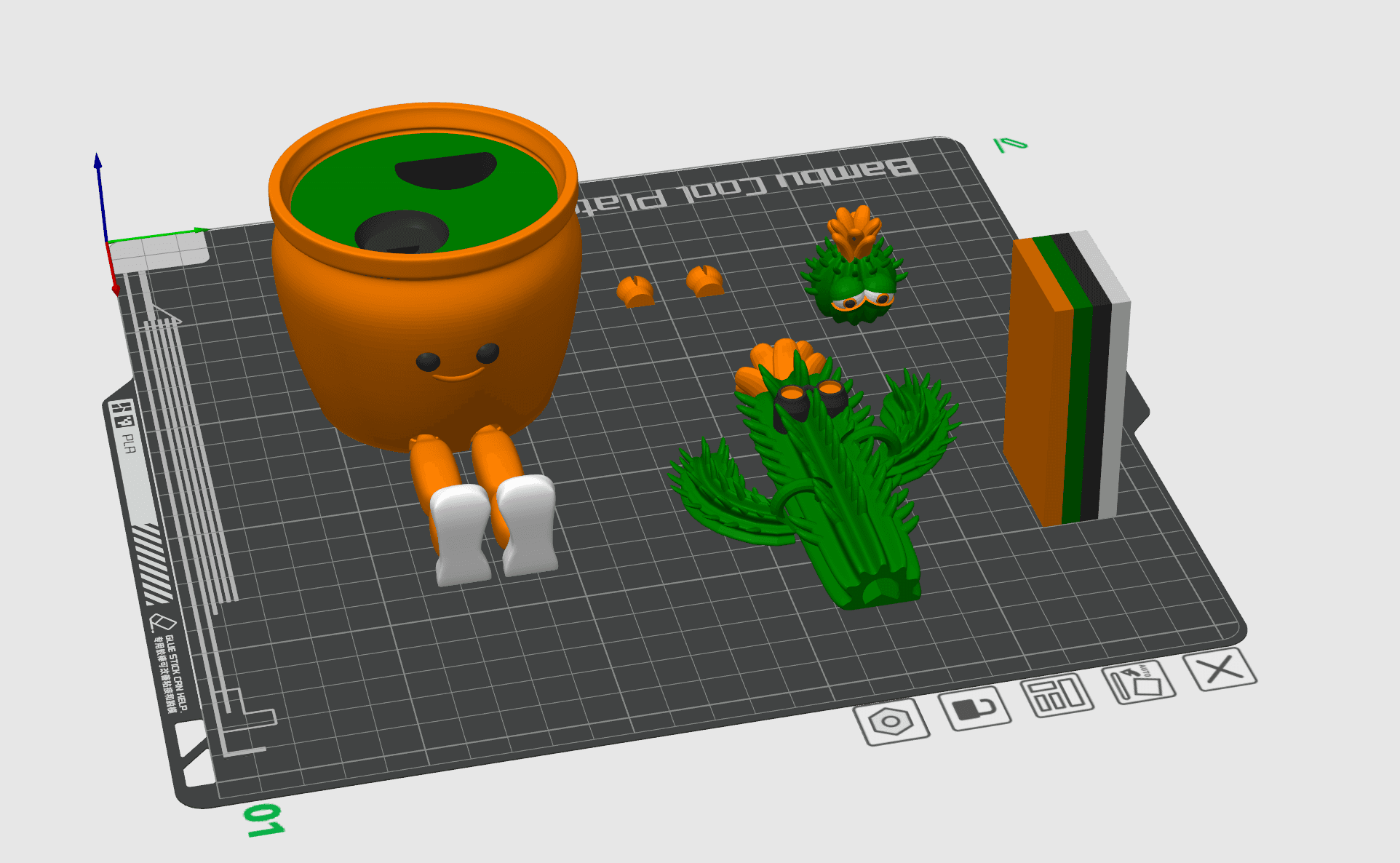 FLEXI POTTED CACTUS (ARTICULATED) PRINT-IN-PLACE LEVER TOYS 3d model
