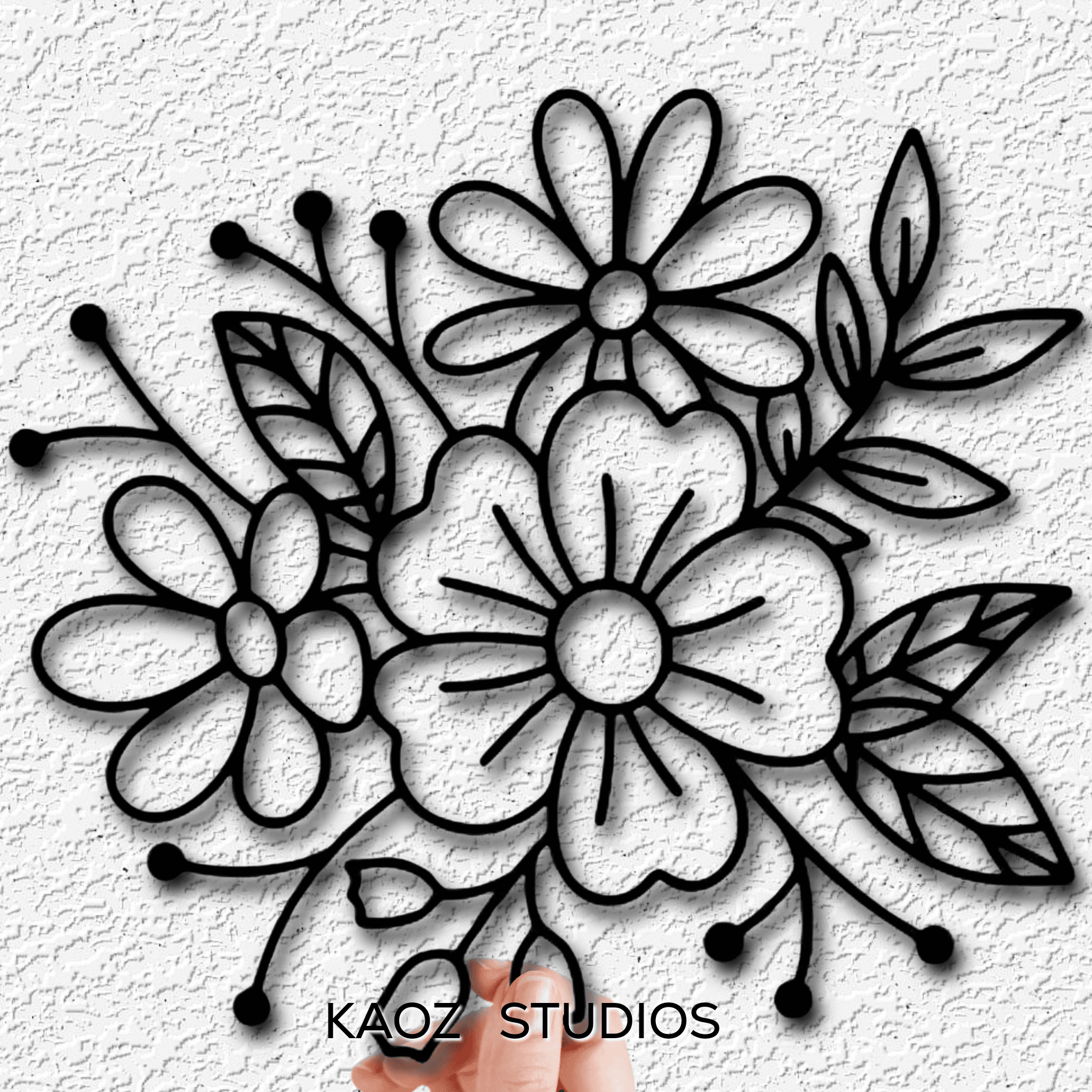 flower boquet wall art minimalist wall decor daisies decoration 3d model