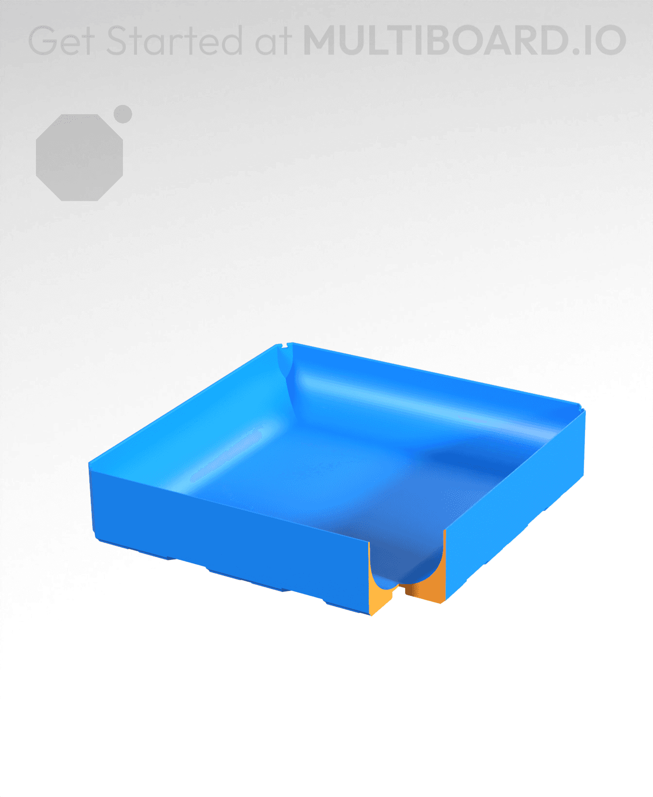 3x3x0.75 - Full Curved Bin - Multibin Insert 3d model