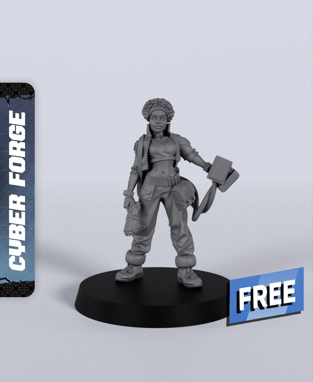 Ajey She - With Free Cyberpunk Dragon Warhammer - 40k Sci-Fi Gift Ideas for RPG and Wargamers 3d model