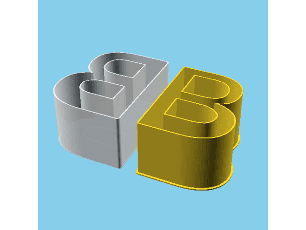 LATIN CAPITAL LETTER B, nestable box (v1) 3d model