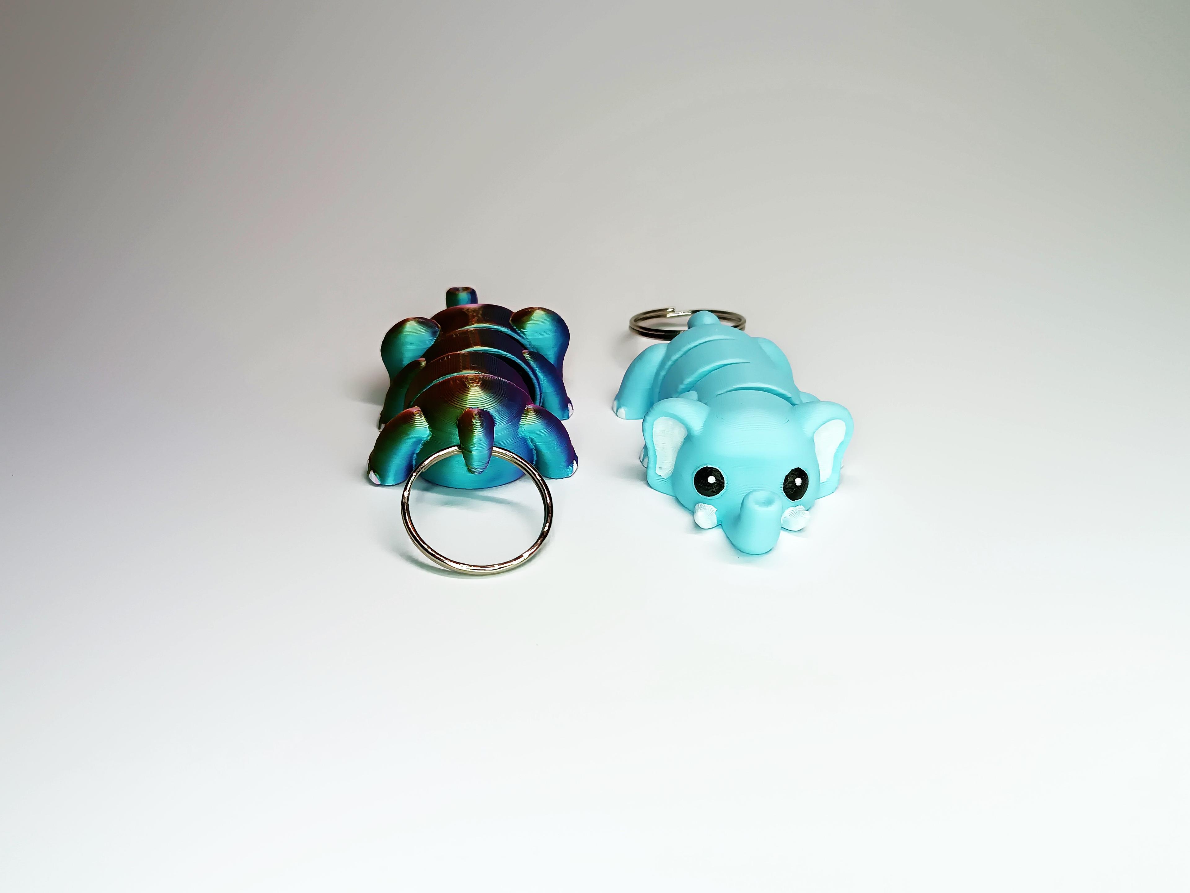 Cute Flexi Pets Elephant (Keychain & Magnet) 3d model