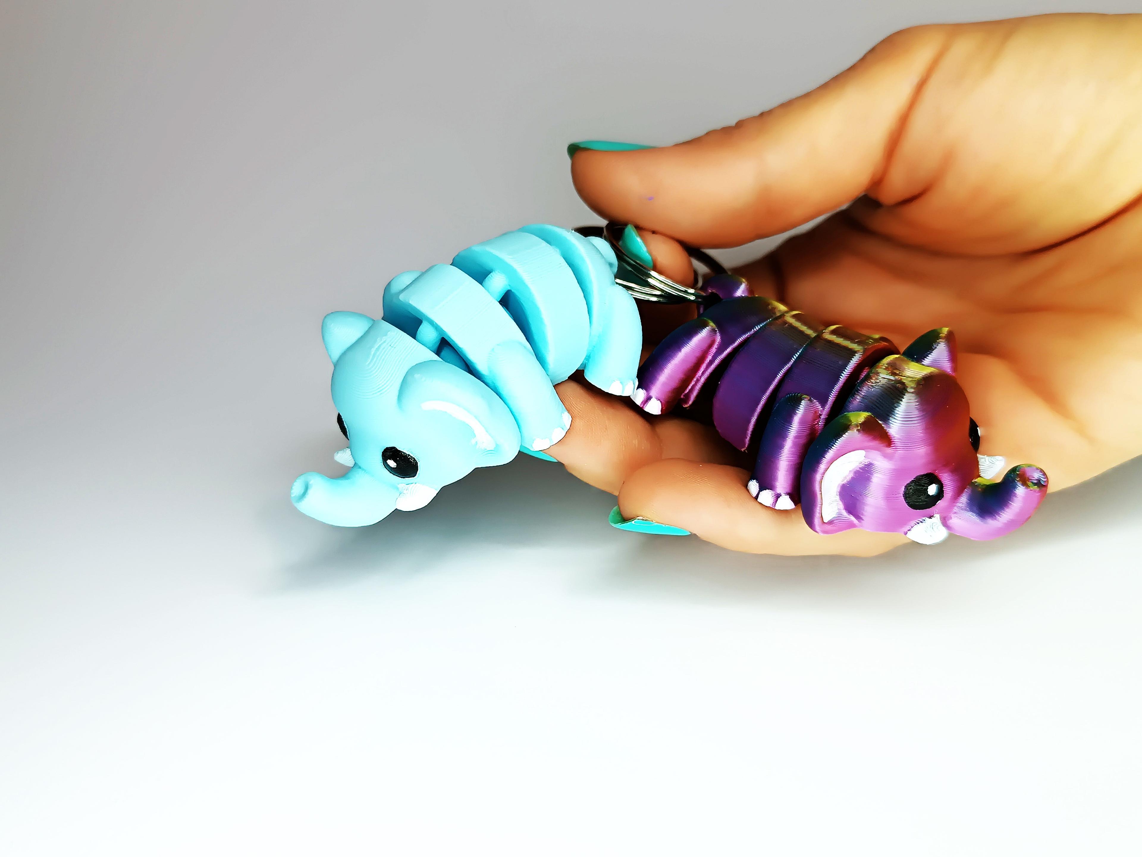 Cute Flexi Pets Elephant (Keychain & Magnet) 3d model