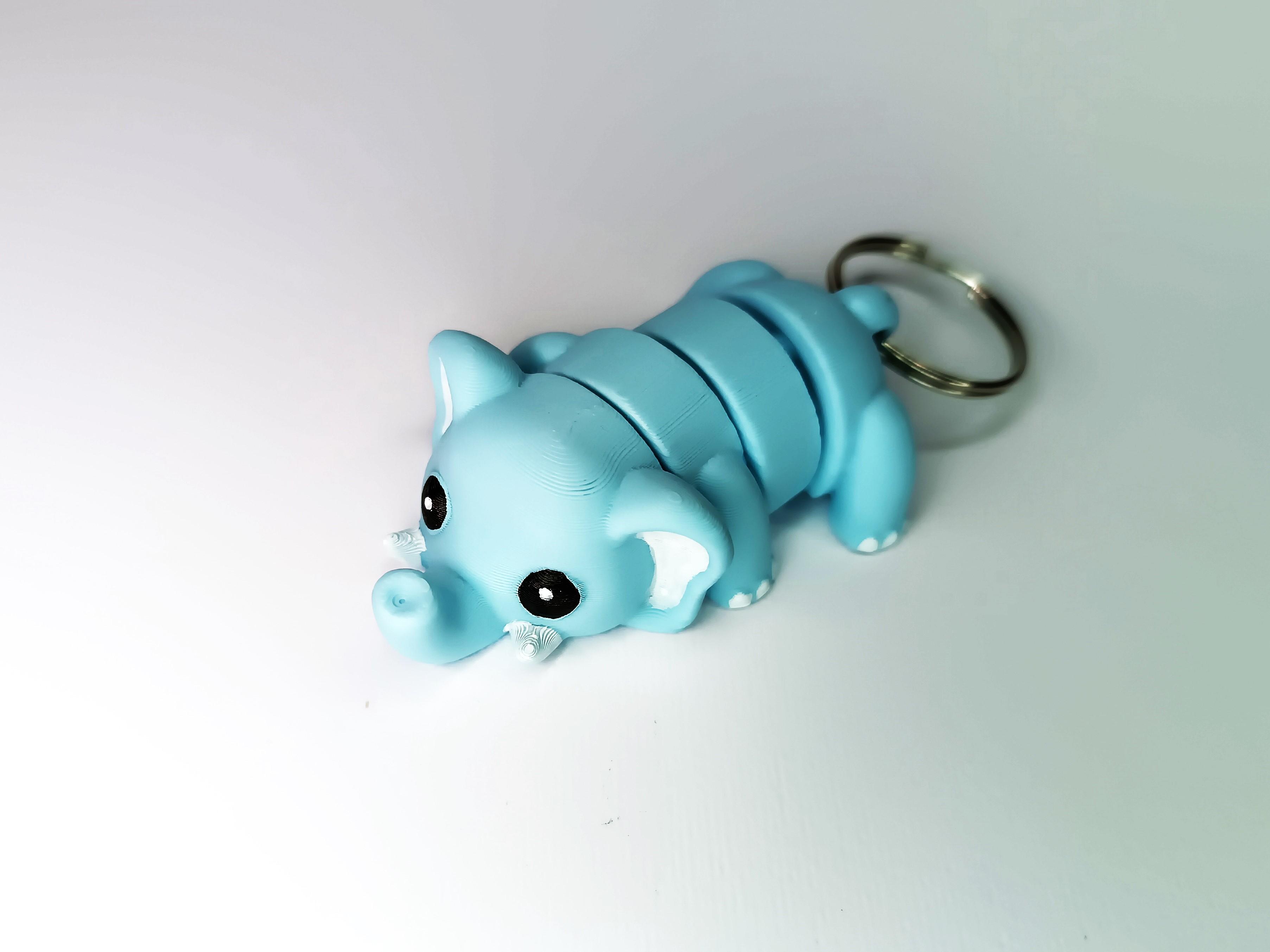 Cute Flexi Pets Elephant (Keychain & Magnet) 3d model