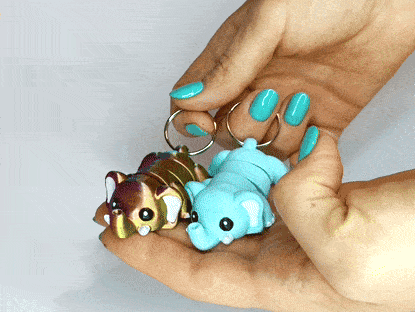 Cute Flexi Pets Elephant (Keychain & Magnet) 3d model