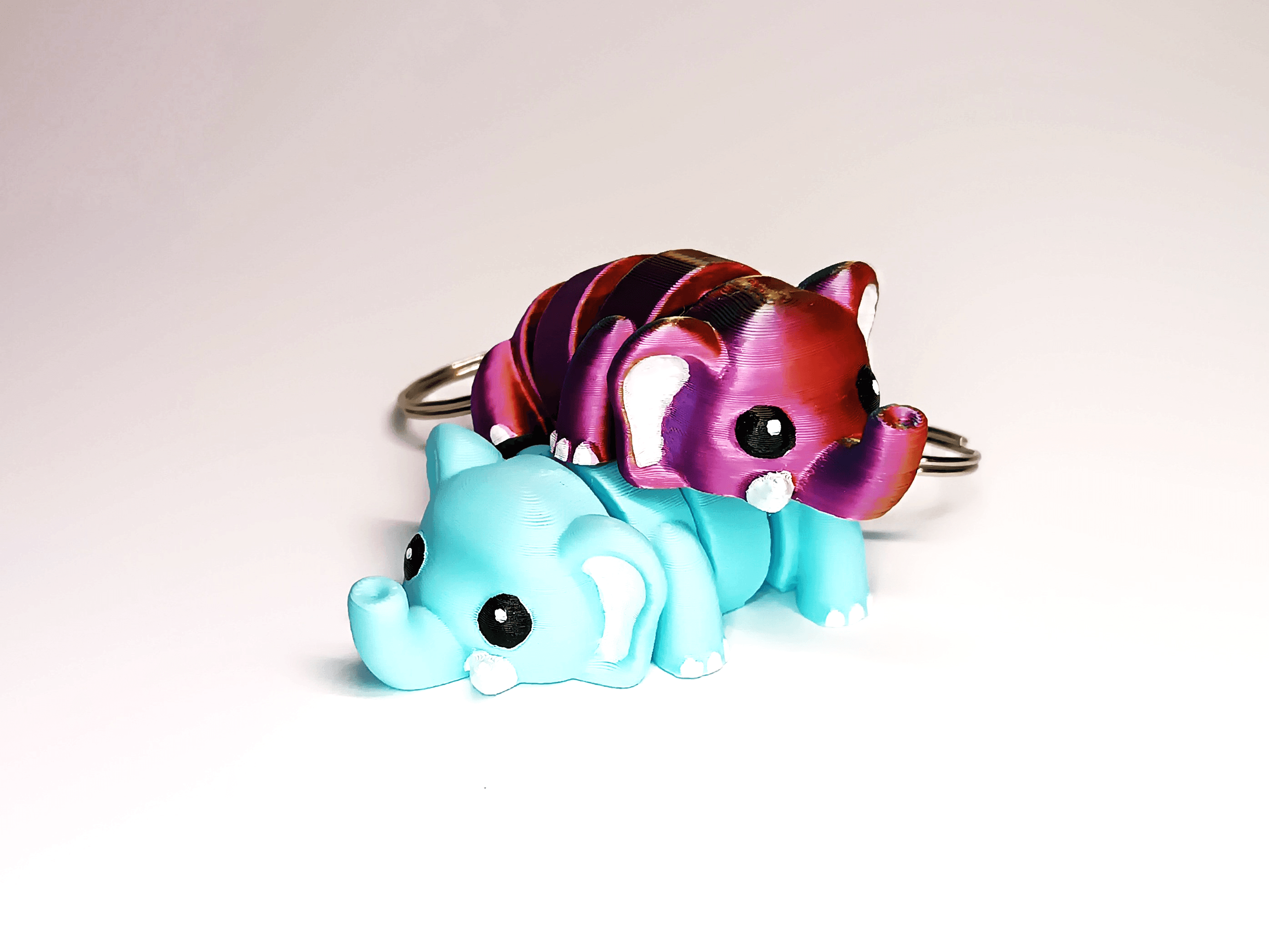 Cute Flexi Pets Elephant (Keychain & Magnet) 3d model