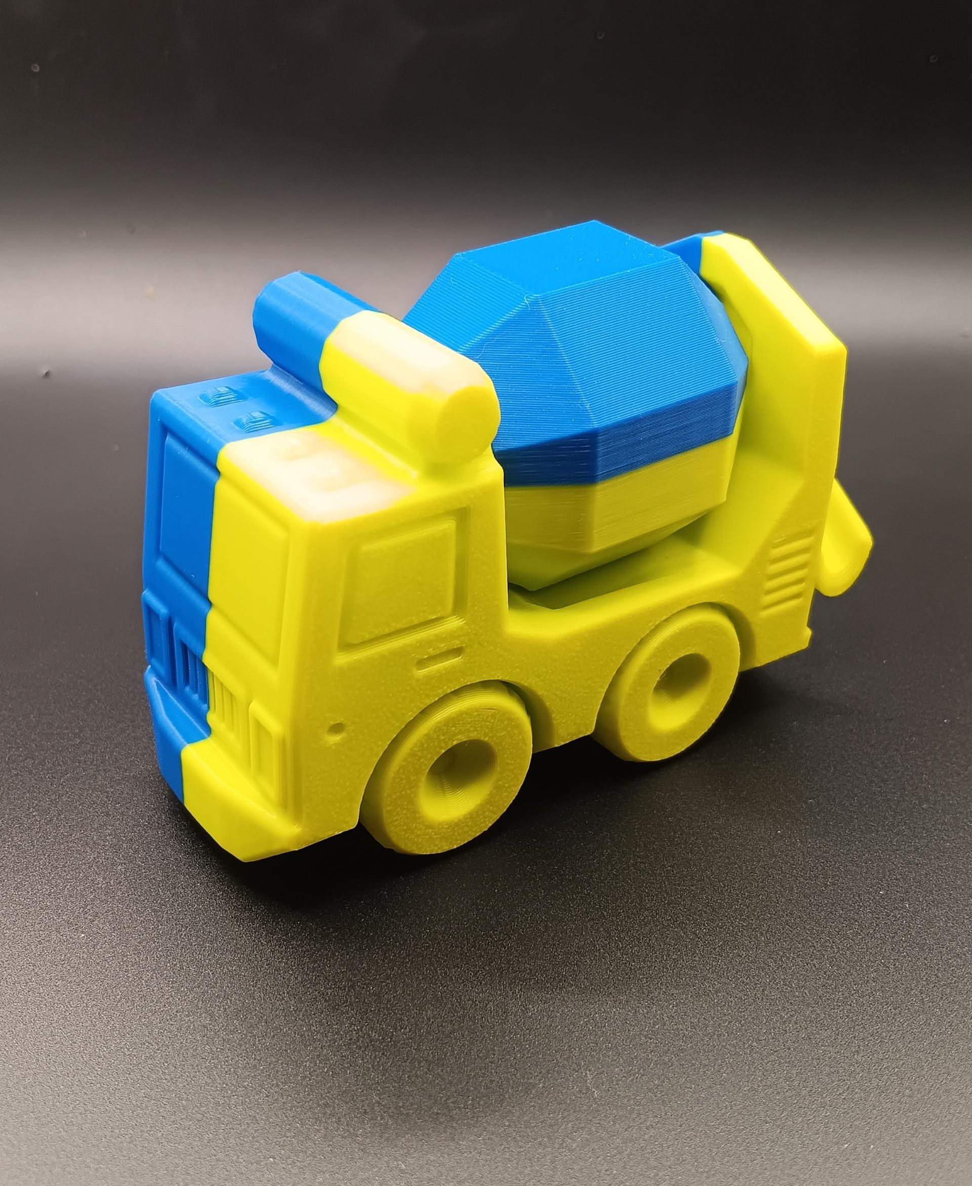 Fixum Dude Motors PiP Concrete Truck - Printed for Toys for Tots 2024. Printed in Sliceworx Robitobi Green and Royal Blue. - 3d model