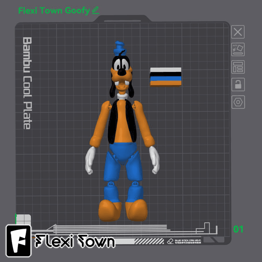 Flexi Print-in-Place Goofy  3d model