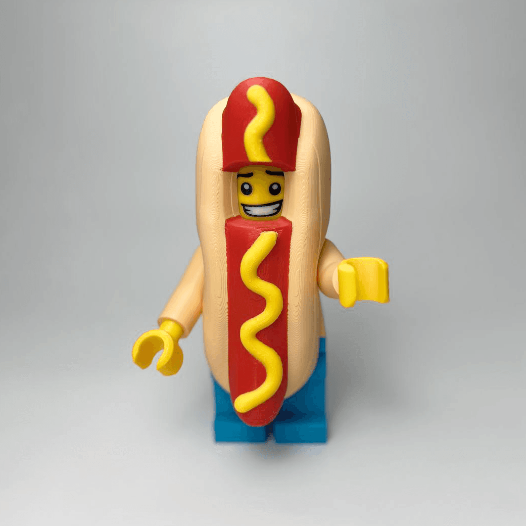 HOTDOG SUIT GUY Costume for Generic Figure (6:1 LEGO) 3d model