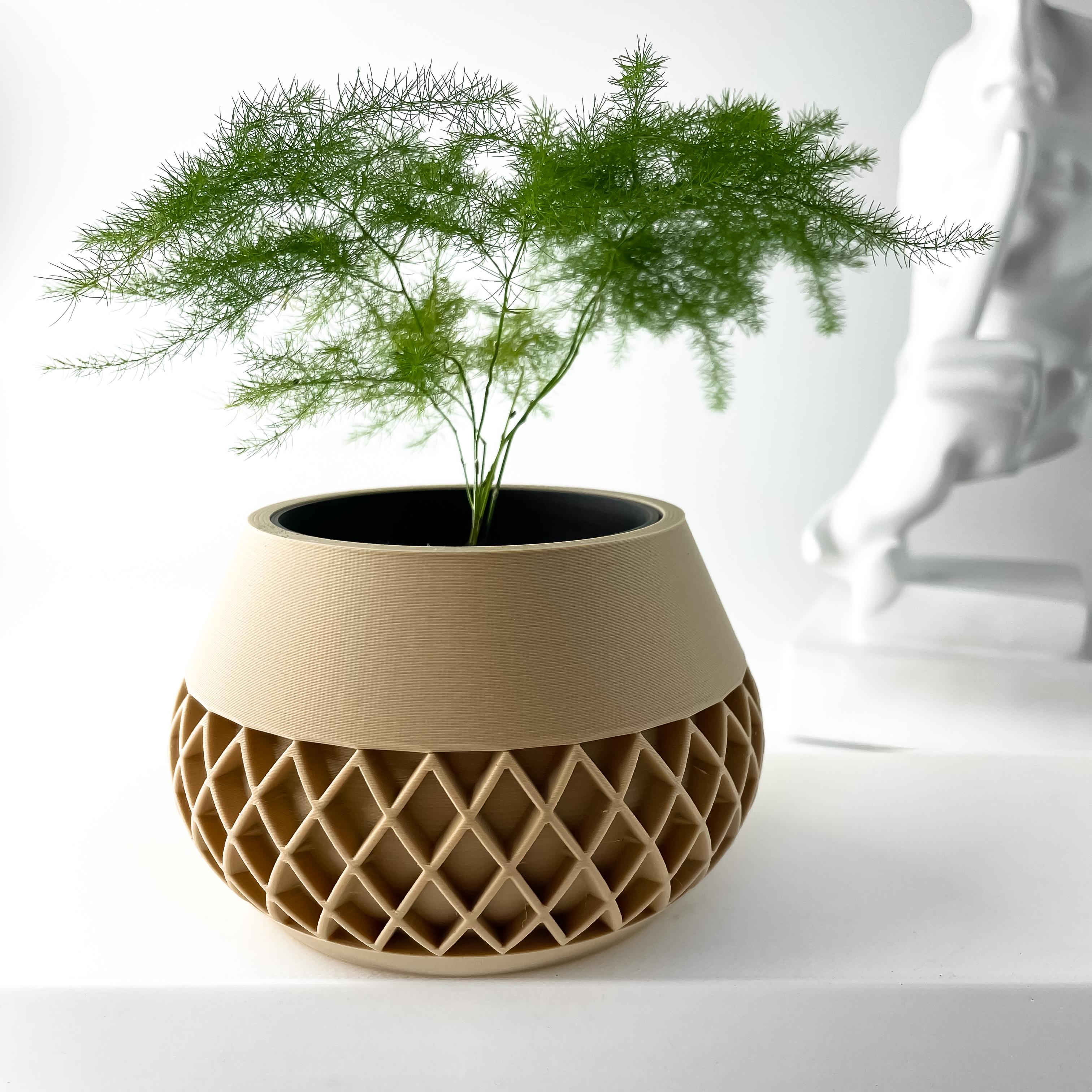 The Elson Planter Pot with Drainage Tray & Stand | Modern and Unique Home Decor for Plants 3d model