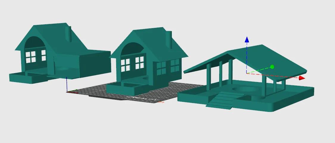 Frog house with garage 3d model