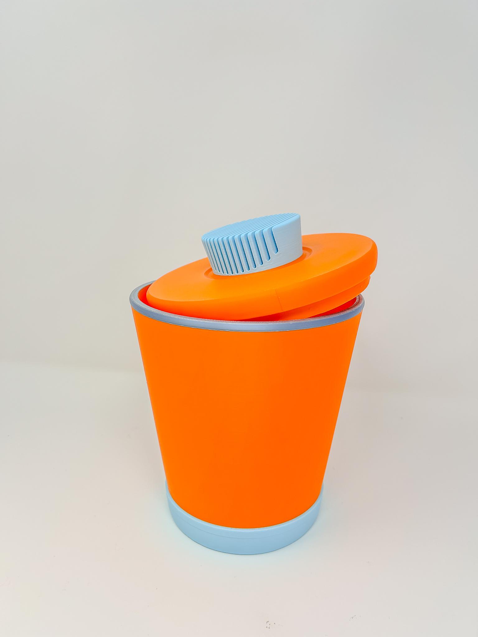 Retro Bucket Organizer - Vintage 1960s-Inspired Knick Knack Organizer with Partitioned Compartments 3d model
