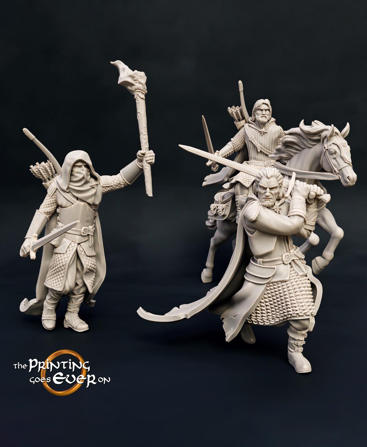 Rangers with Swords - On Foot and Mounted 3d model