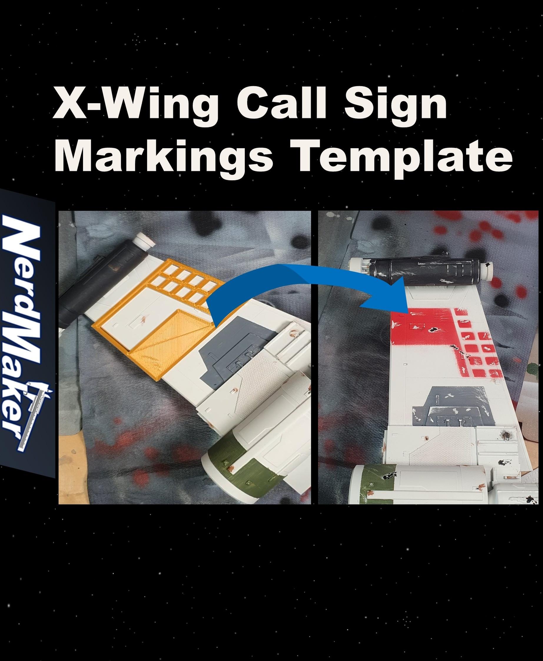 Call Sign Markings Template for X-Wings 3d model