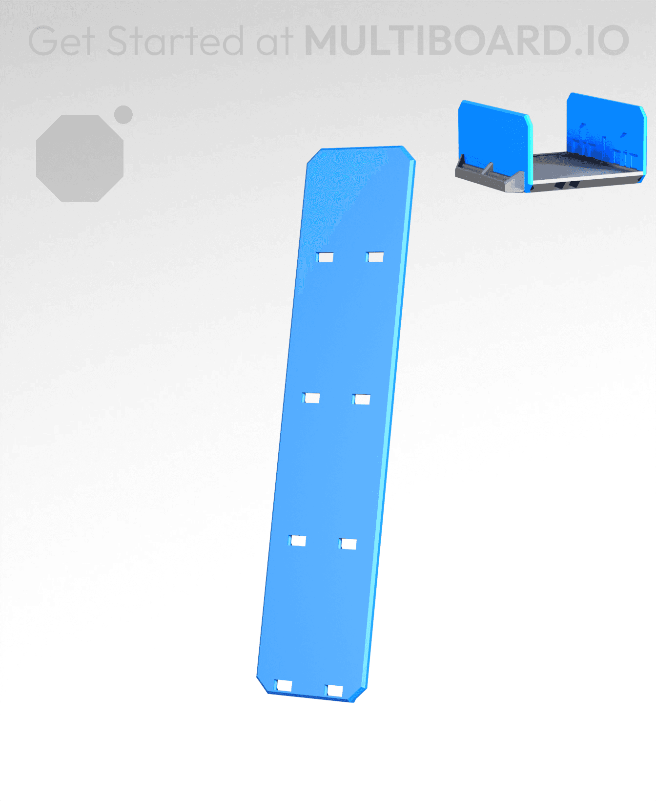 1x4H - Full Holes - Multibin Drawer Faceplate 3d model