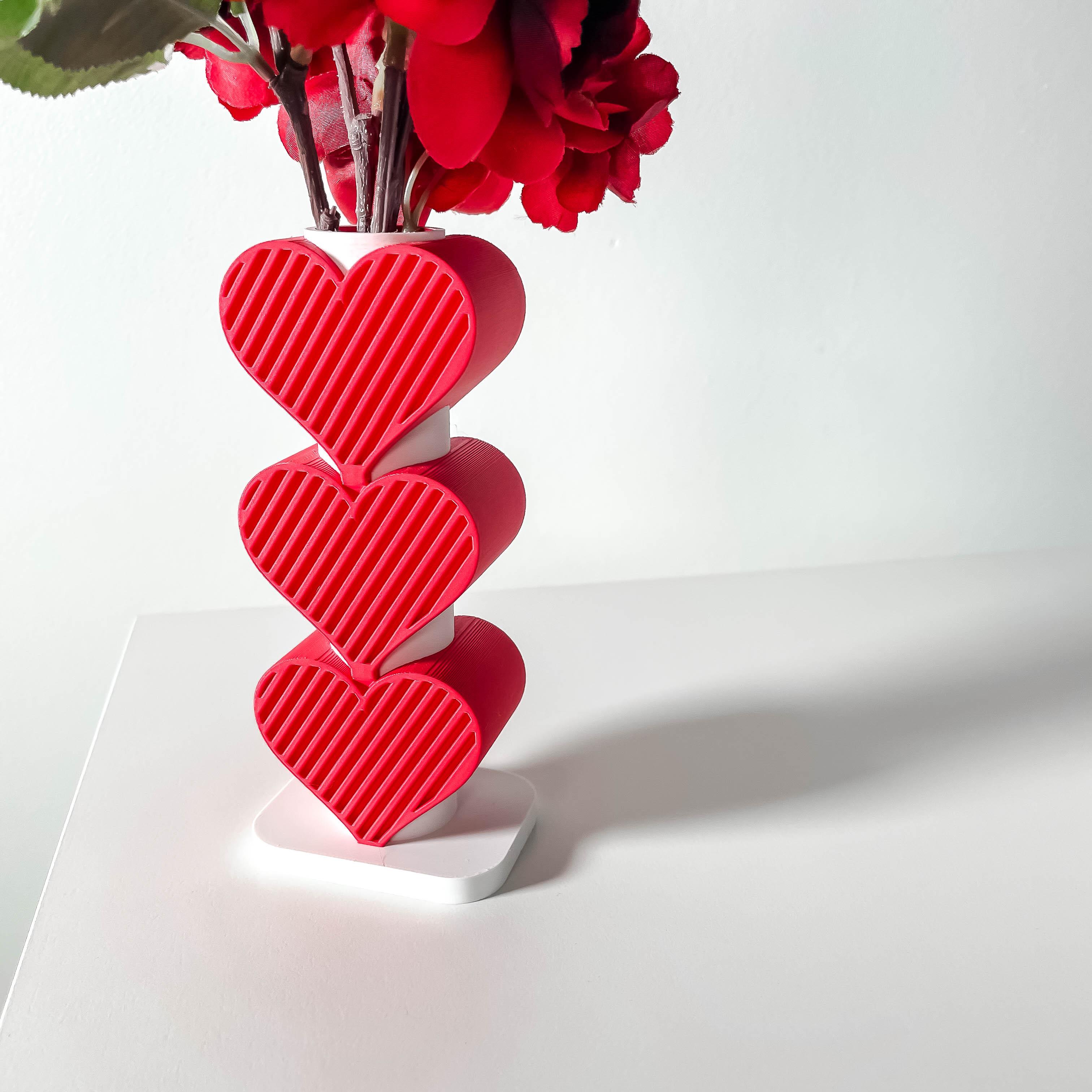 Valentine Heart Vase 2024, Modern and Unique Gift or Home Decor for Flowers  | STL File 3d model
